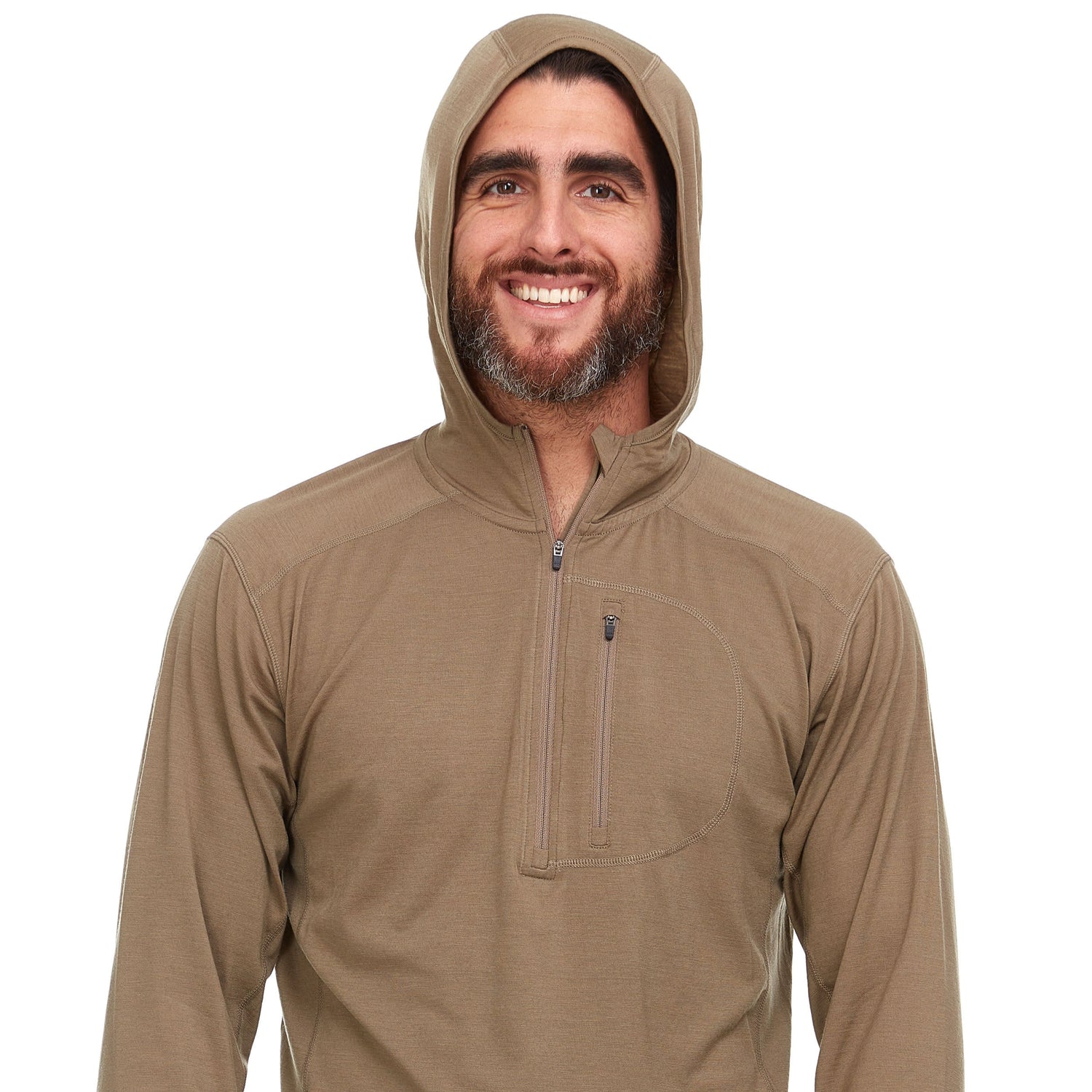 Microweight - Men's Wool 1/4 Zip Sun Hoodie Woolverino