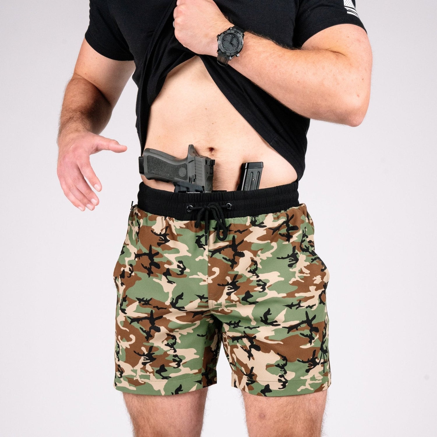 Carrier Training Shorts - Woodland Camo 5