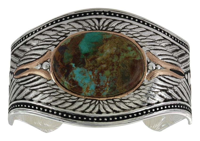 Feathered Turquoise Flight Cuff Bracelet