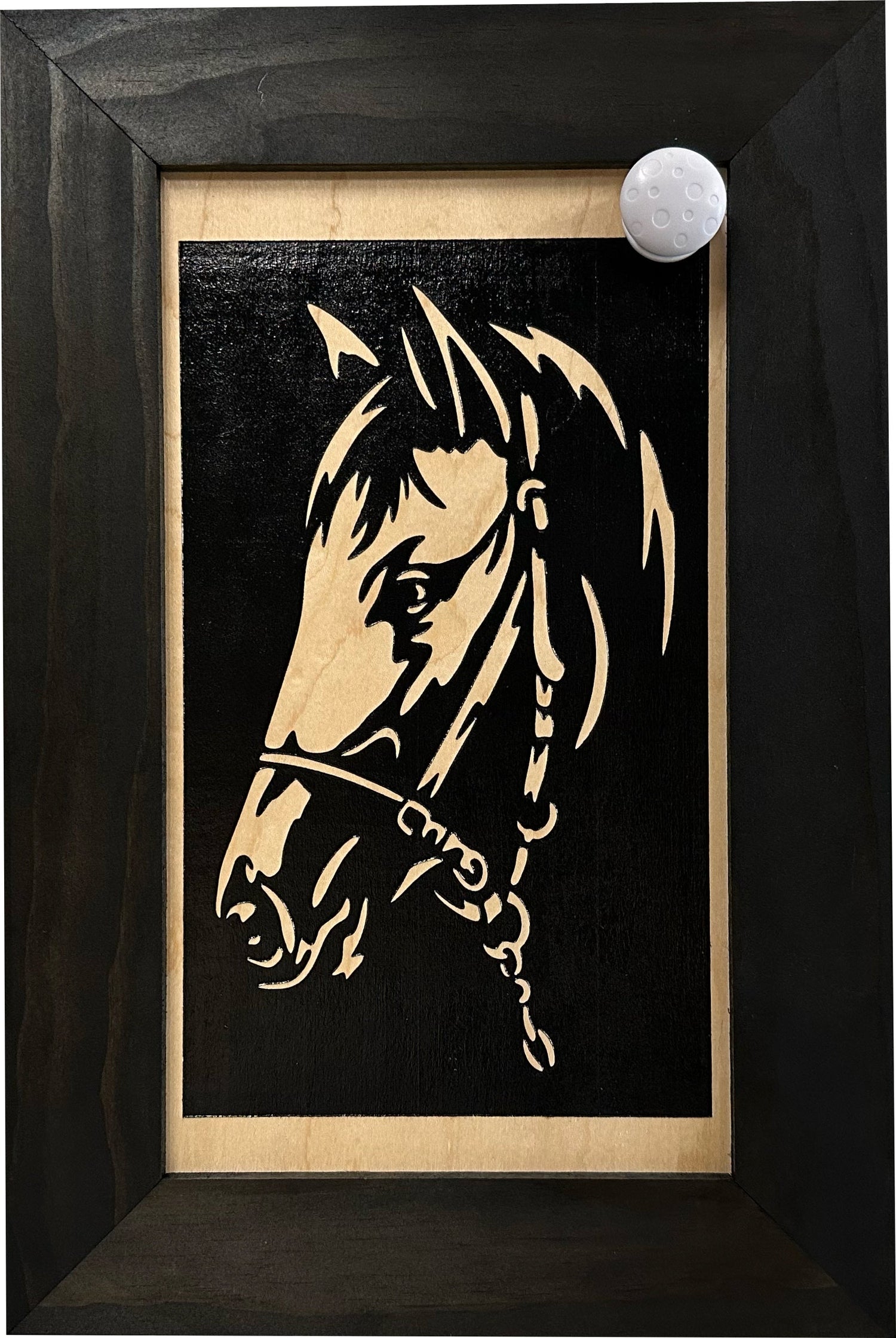Horse Wall Art Gun Concealment Furniture - Handcrafted Hidden Gun Storage Wall Decor - Hidden Gun Shelf with Magnetic Lock for Quick Access