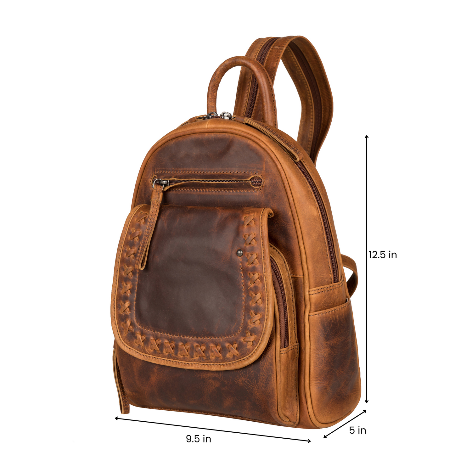 Concealed Carry RFID Daisy Leather Backpack by Lady Conceal
