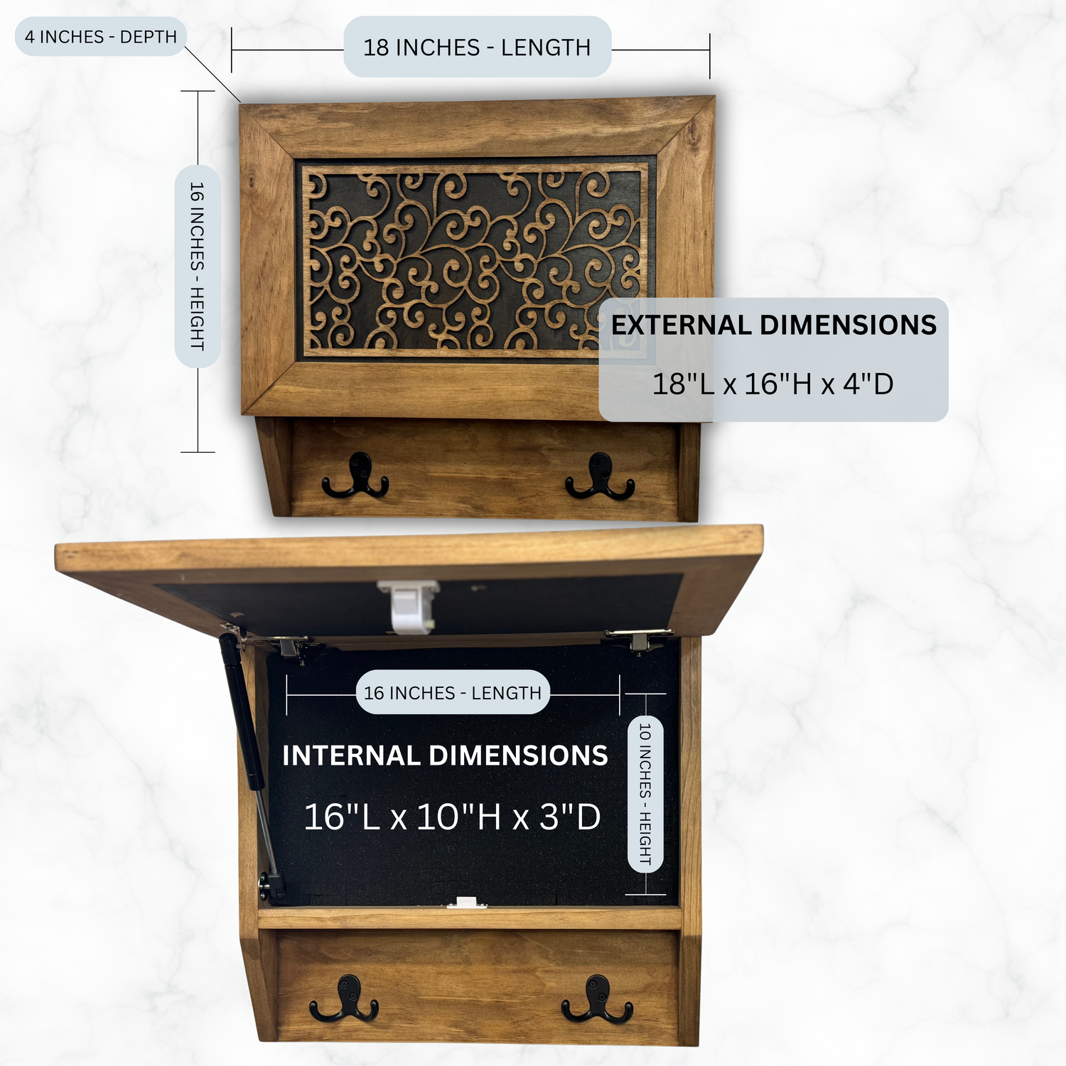 Enchanted Vine Hidden Gun Cabinet Coat Rack β Decorative Concealment with Hat & Key Hooks