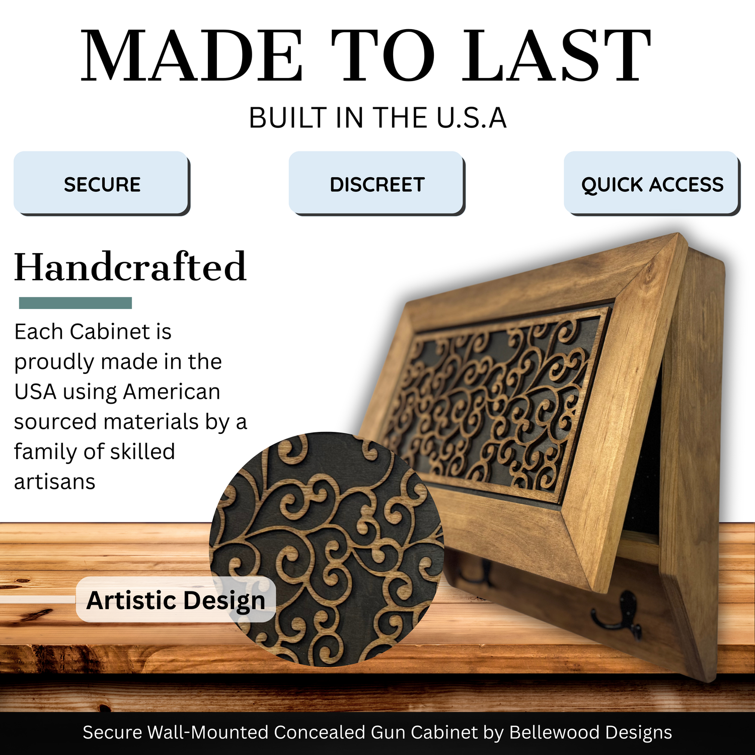 Enchanted Vine Hidden Gun Cabinet Coat Rack β Decorative Concealment with Hat & Key Hooks