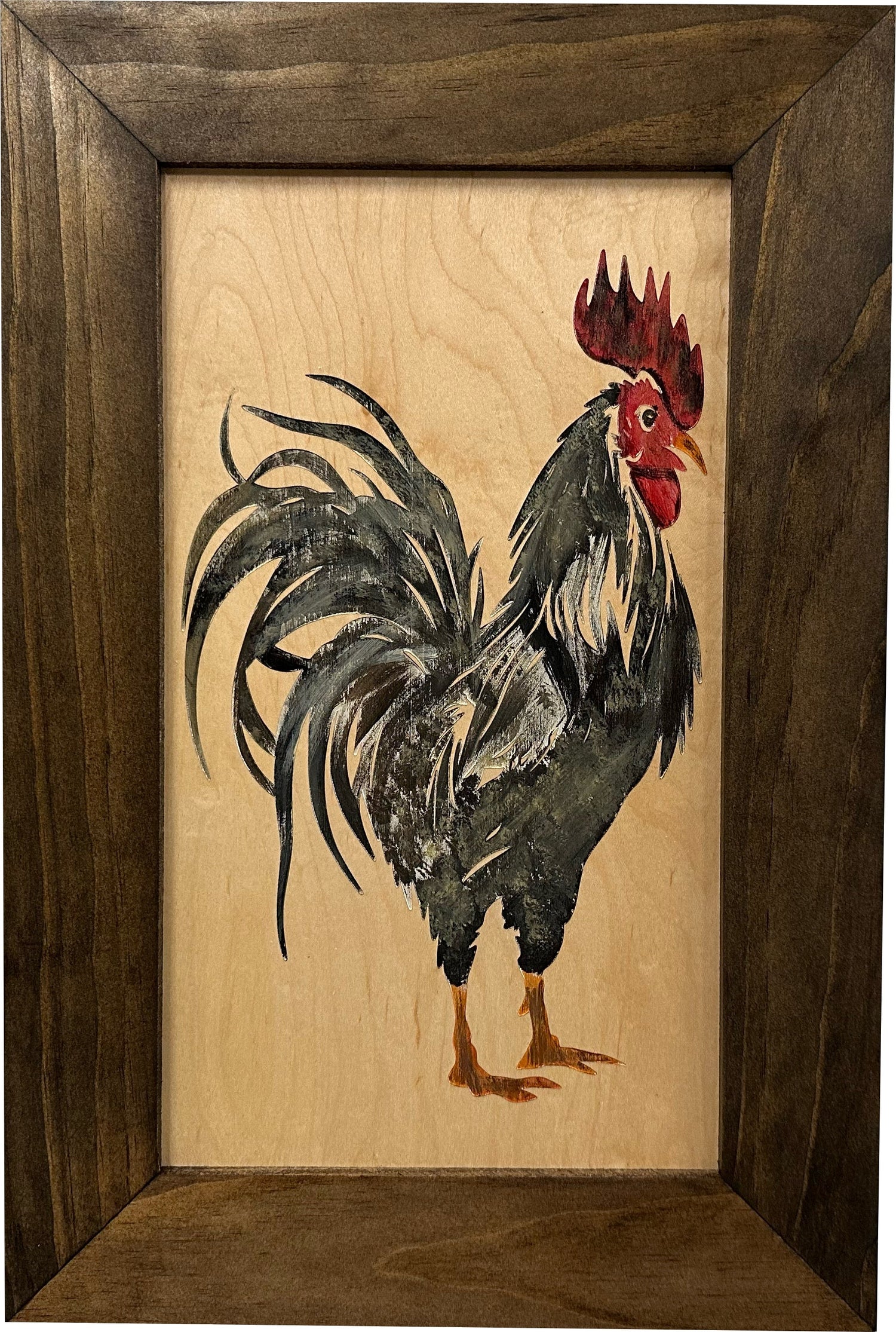 Farmhouse Rooster Gun Concealment Furniture - Handcrafted Hidden Gun Storage Wall Decor - Hidden Gun Shelf with Magnetic Lock for Quick Access