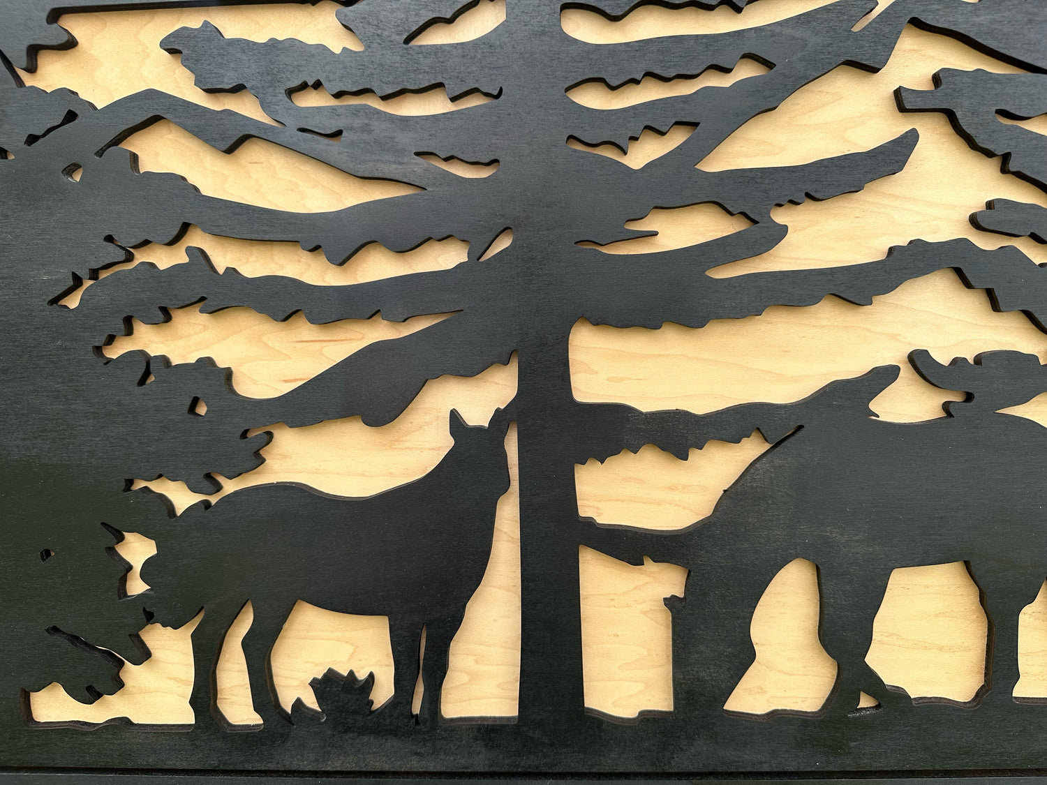 Horse Farm Wall Art Gun Concealment Furniture - Handcrafted Wooden Gun Cabinets - Gun Shelf Hidden Storage for Rifles, Shotguns, & Handguns - Quick Access Hidden Wall Safe (Extra Large)