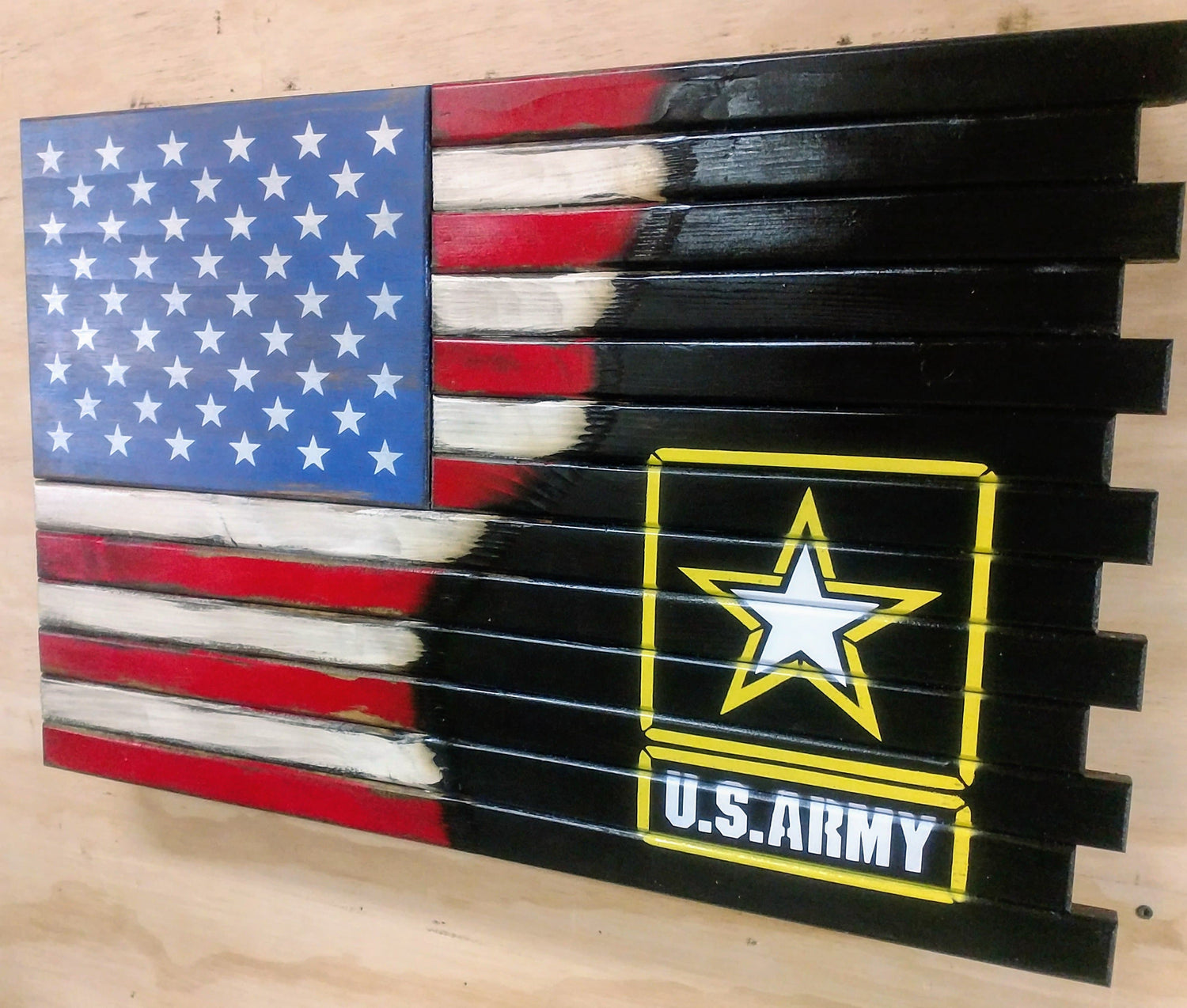 Small 2 Compartment Gun Case - Half Flag & Half Logo Designs
