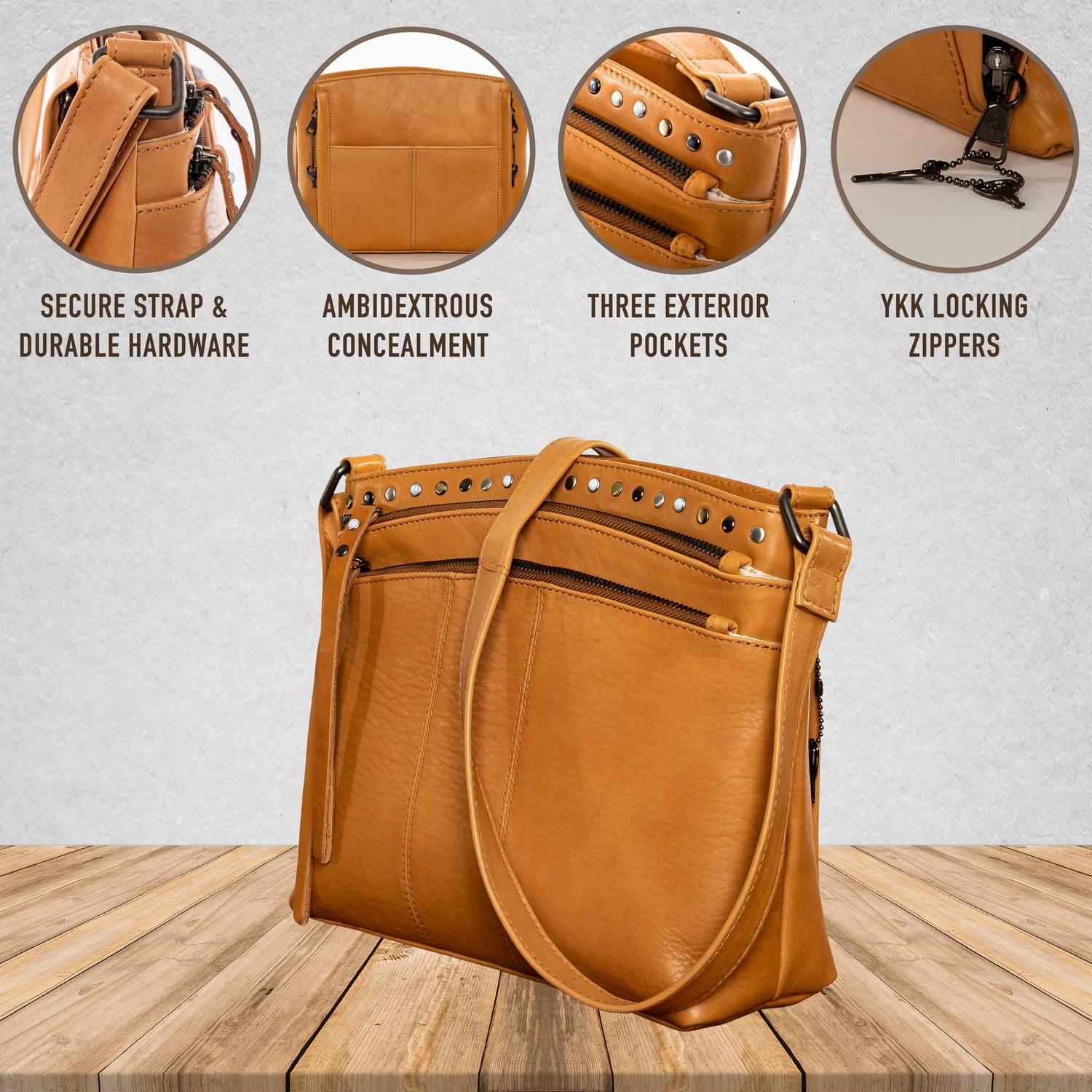 Concealed Carry Brynn Leather Crossbody by Lady Conceal