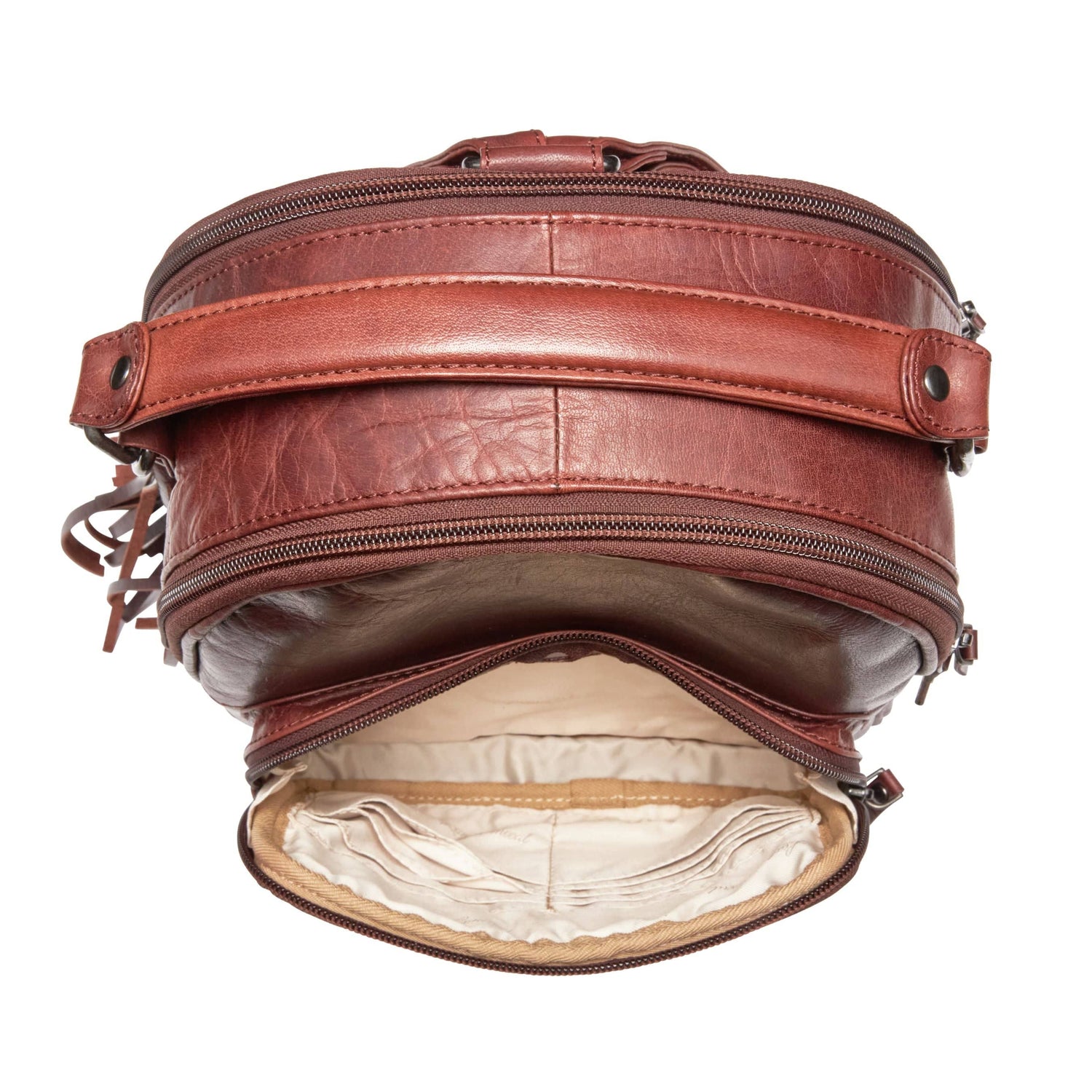 Concealed Carry Sawyer Leather Backpack by Lady Conceal