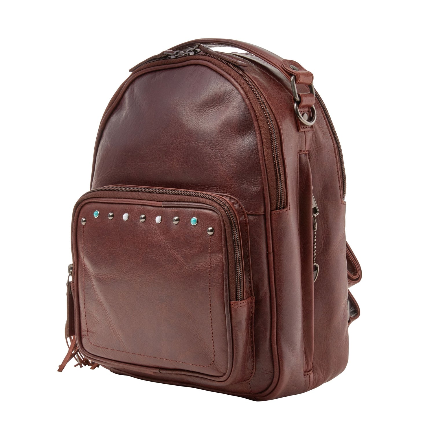 Concealed Carry Sawyer Leather Backpack by Lady Conceal