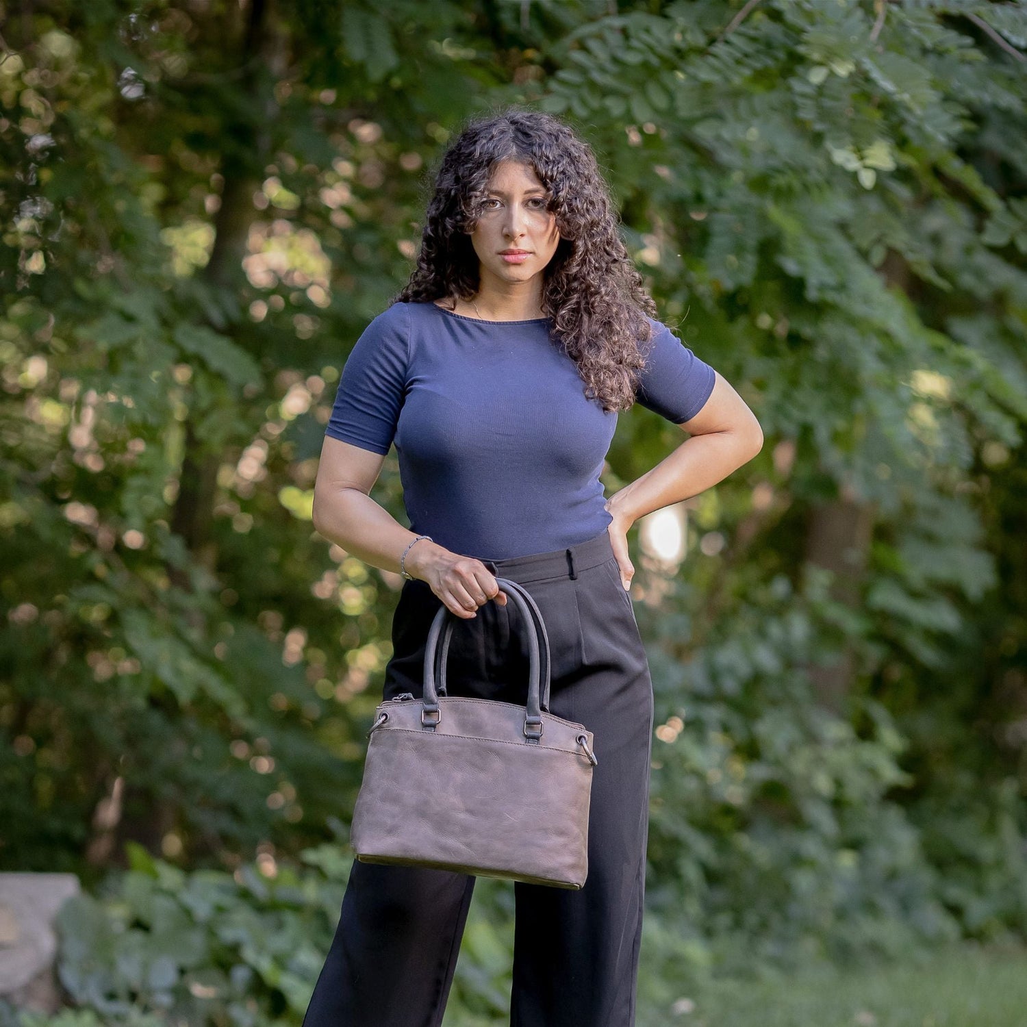 Concealed Carry Whitely Leather Satchel by Lady Conceal