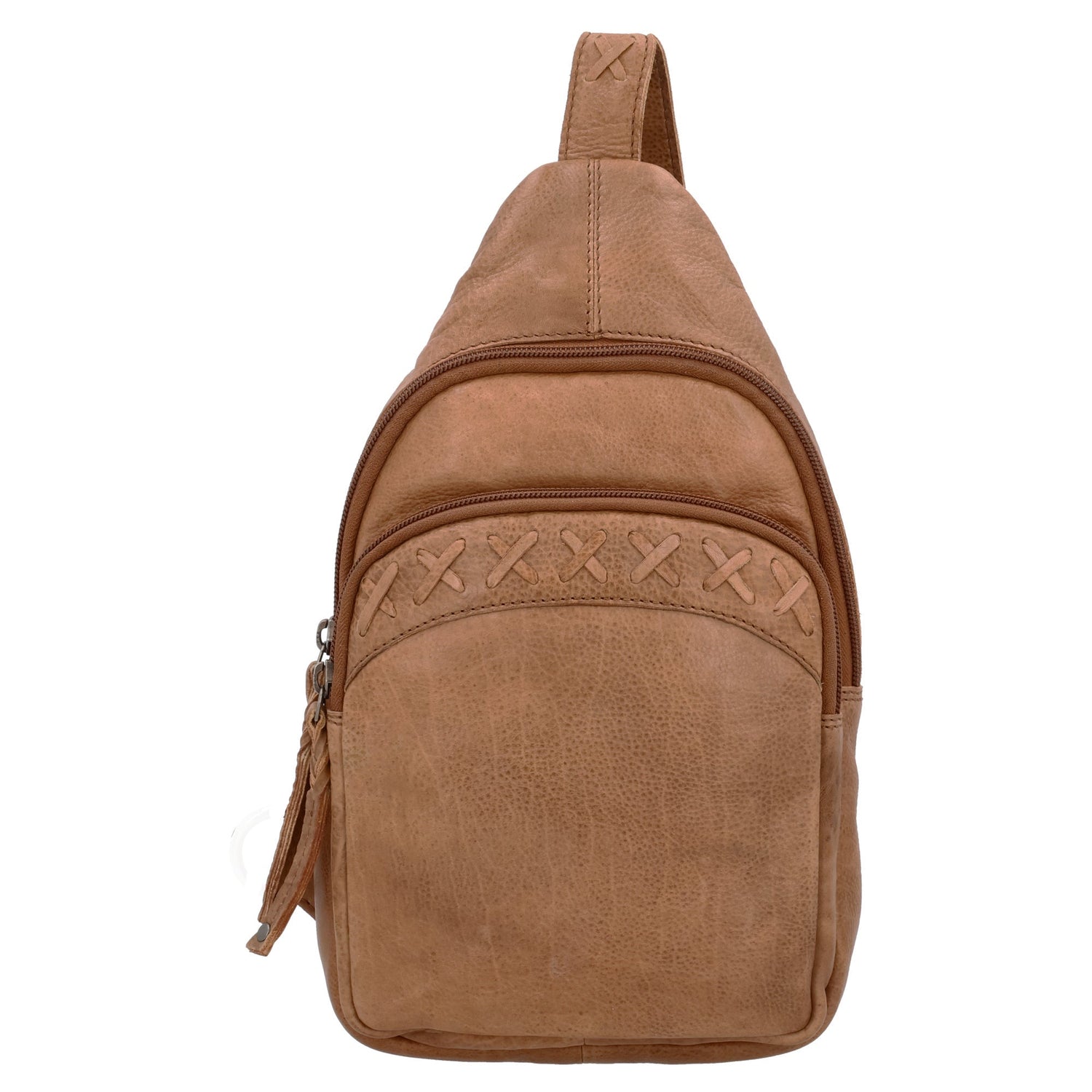 Concealed Carry Unisex Taylor Sling Leather Backpack by Lady Conceal