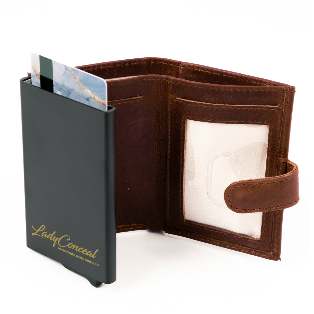 Nova RFID Compact Leather Wallet by Lady Conceal