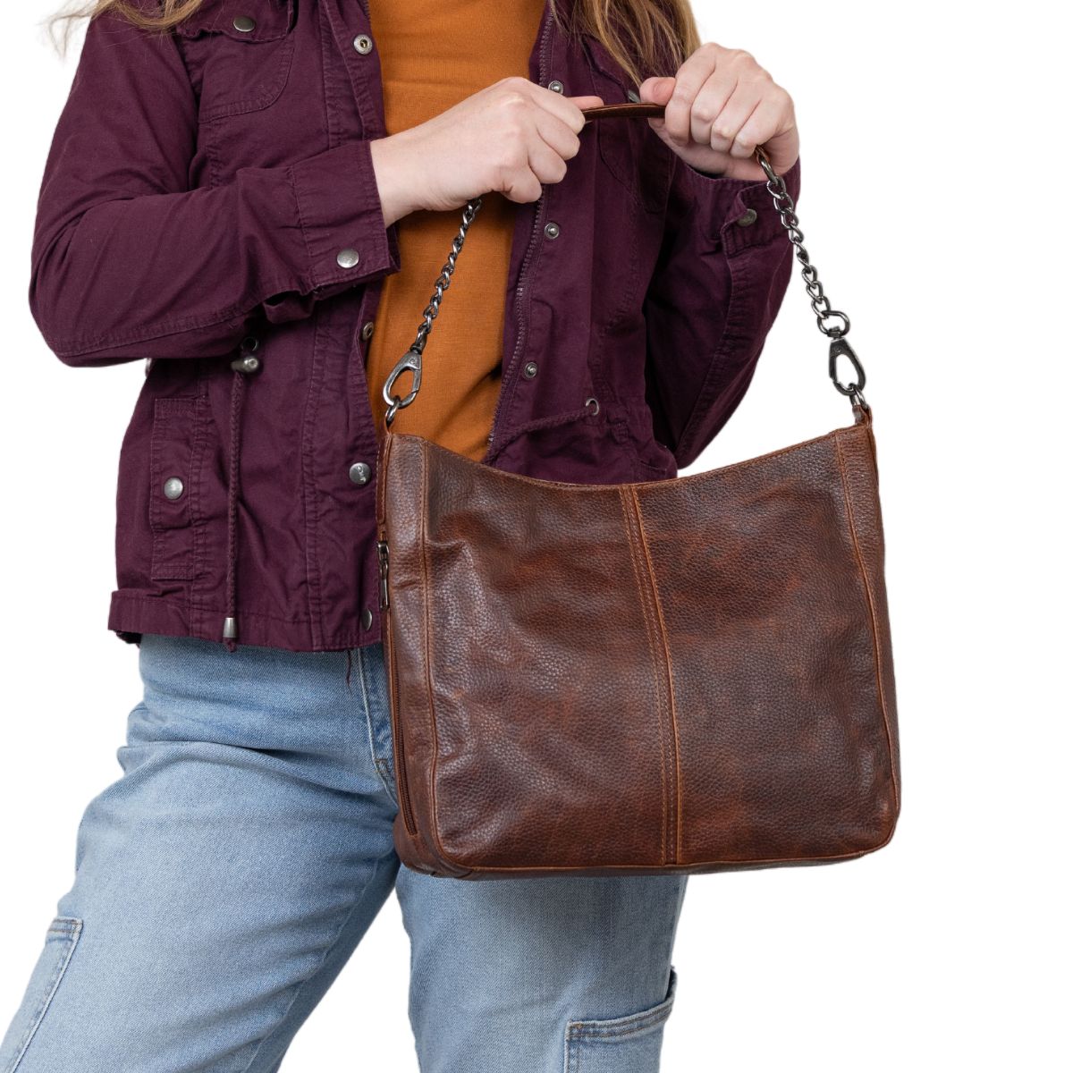 Concealed Carry Ava Leather Hobo by Lady Conceal