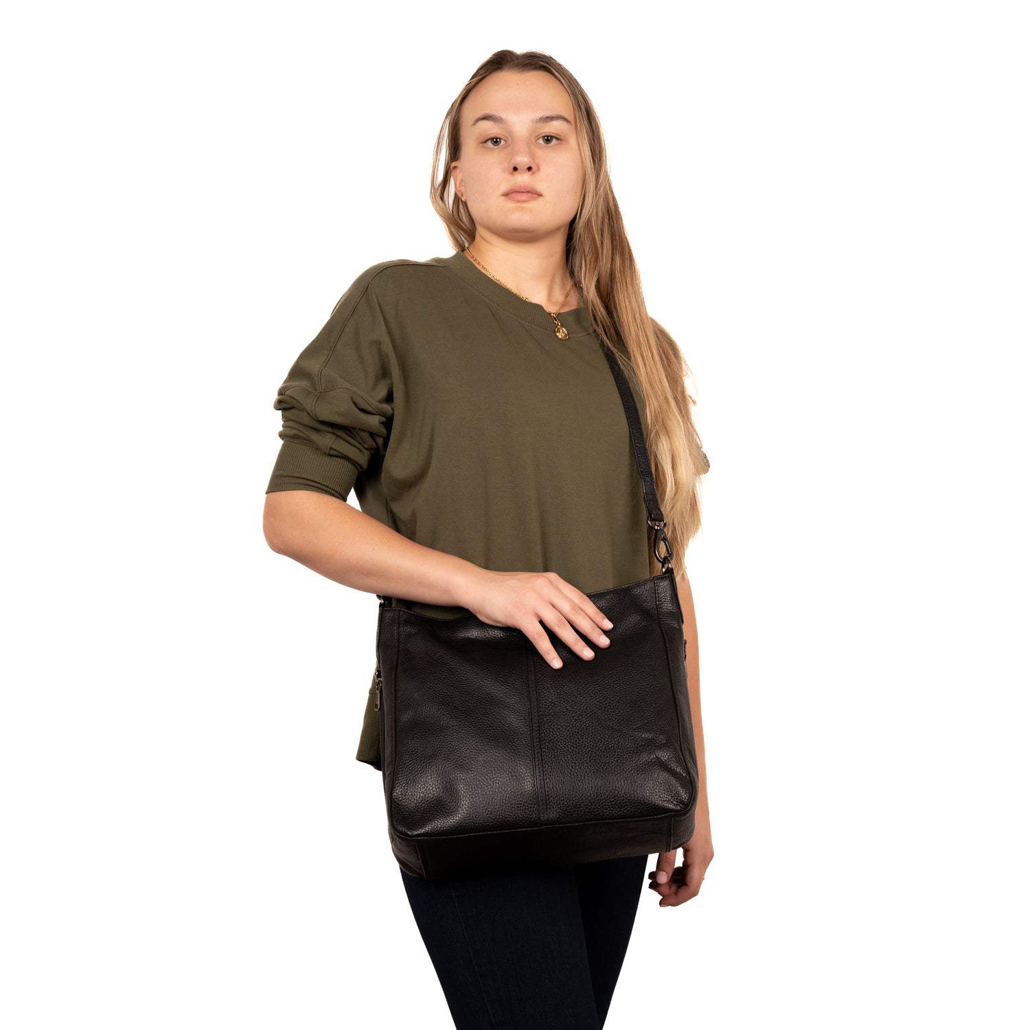 Concealed Carry Ava Leather Hobo by Lady Conceal
