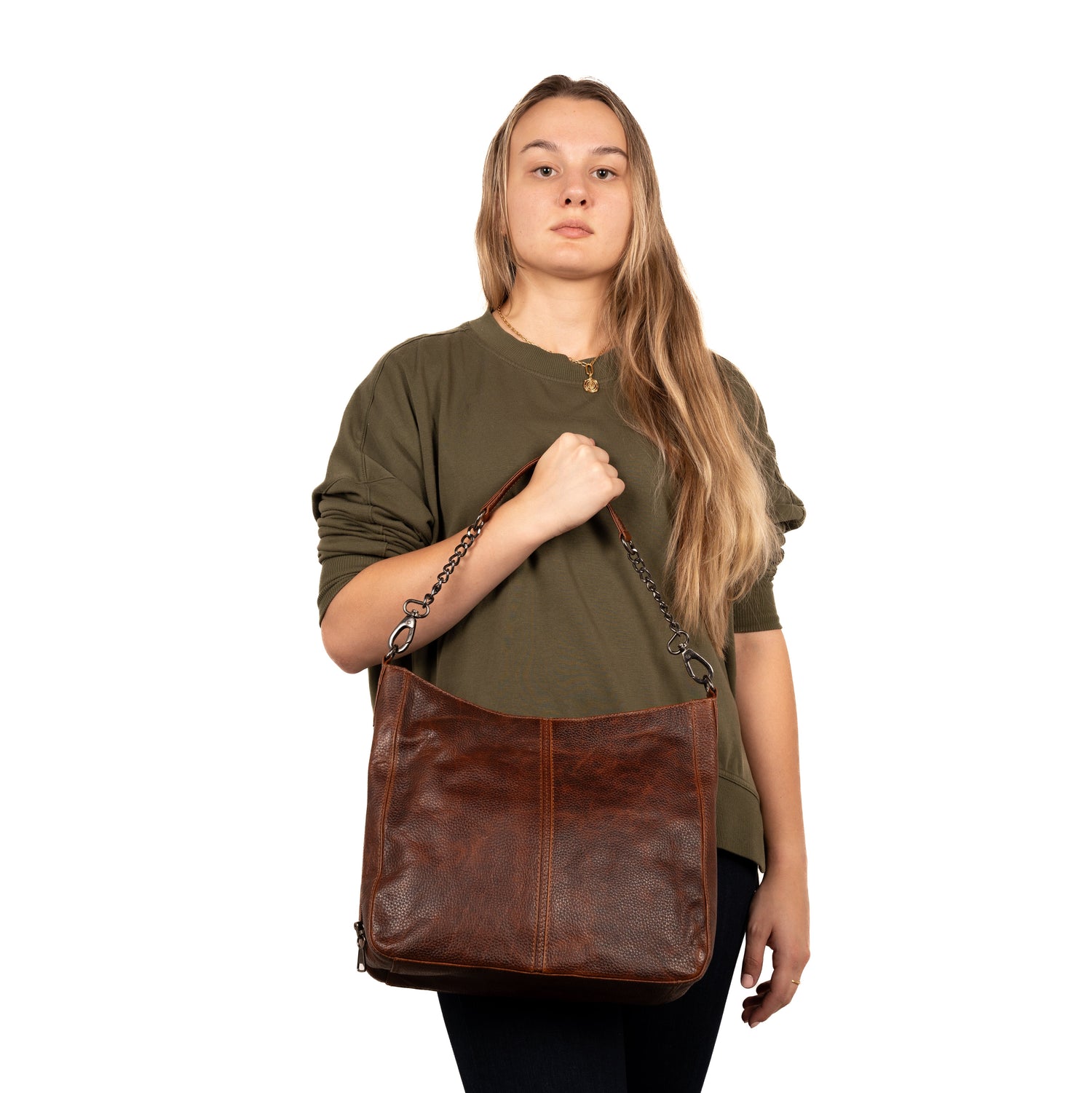 Concealed Carry Ava Leather Hobo by Lady Conceal