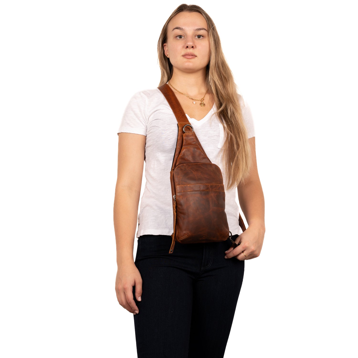 Concealed Carry Unisex Dakota Leather Sling by Lady Conceal