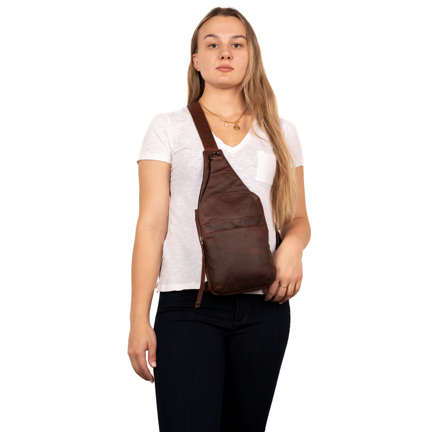 Concealed Carry Unisex Dakota Leather Sling by Lady Conceal