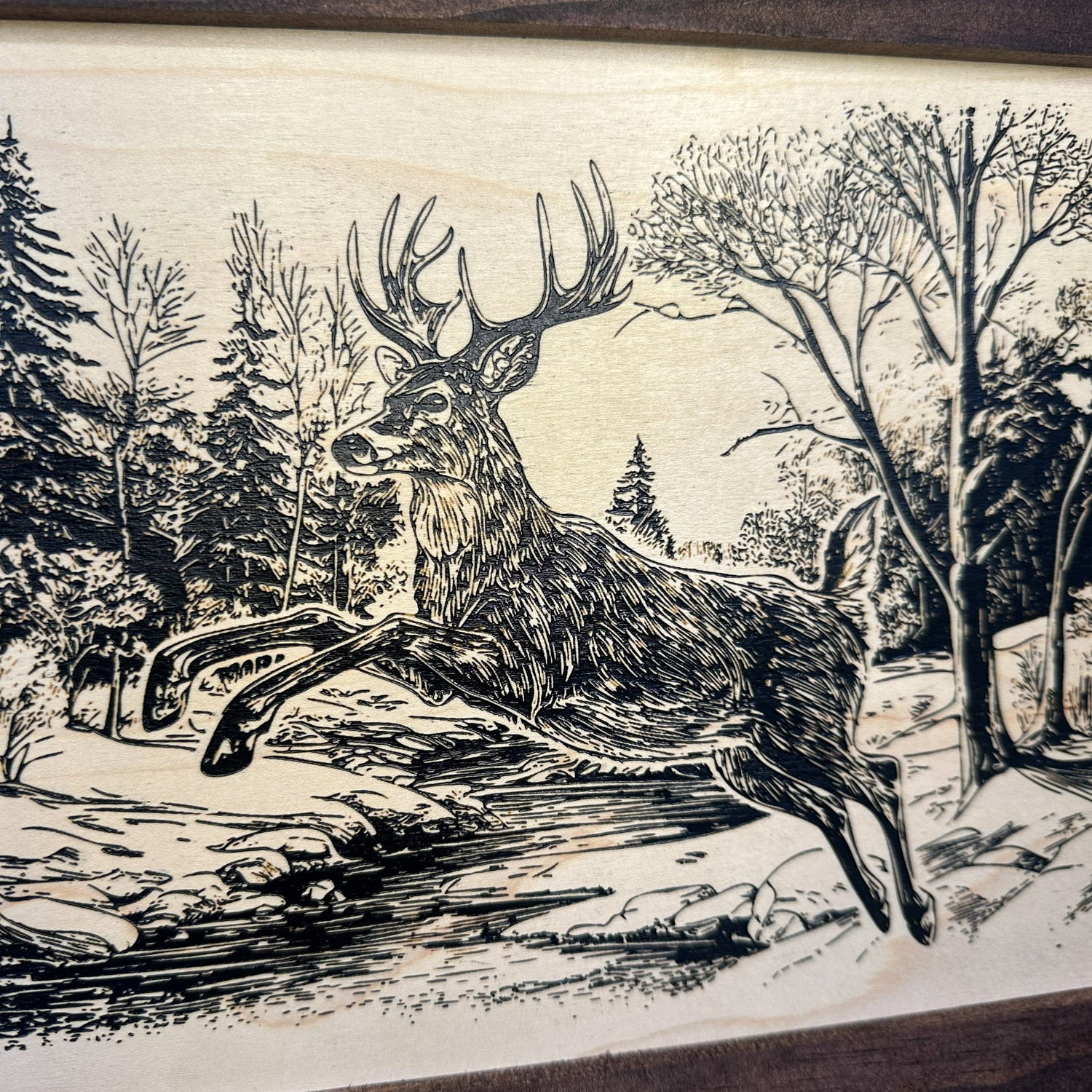 Leaping Deer Gun Concealment Furniture - Handcrafted Hidden Gun Storage Wall Decor - Hidden Safe Furniture with Magnetic Lock for Quick Access - Made in USA