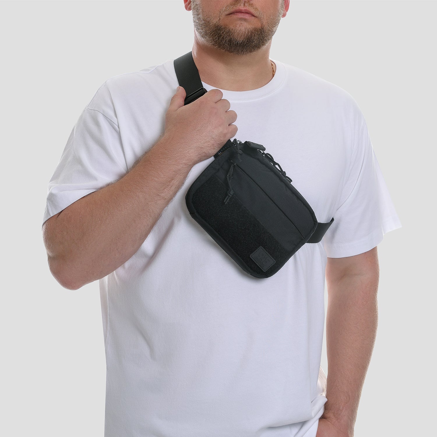 QAPS LOW PROFILE CORDURA® CONCEALMENT BAG (SMALL) VELCRO FRONT BLACK WITH IWB ADAPTER