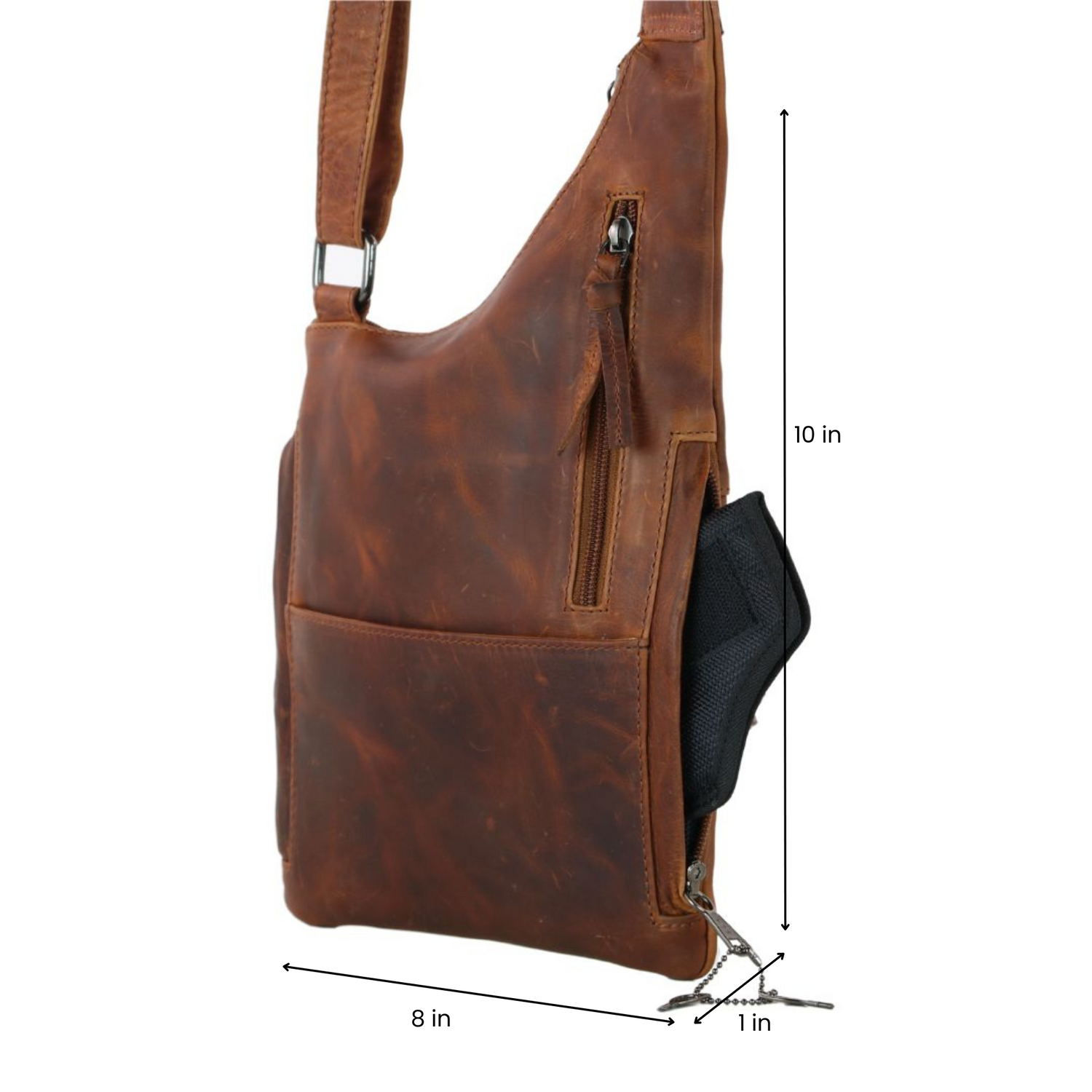 Concealed Carry Unisex Remi Leather Crossbody by Lady Conceal