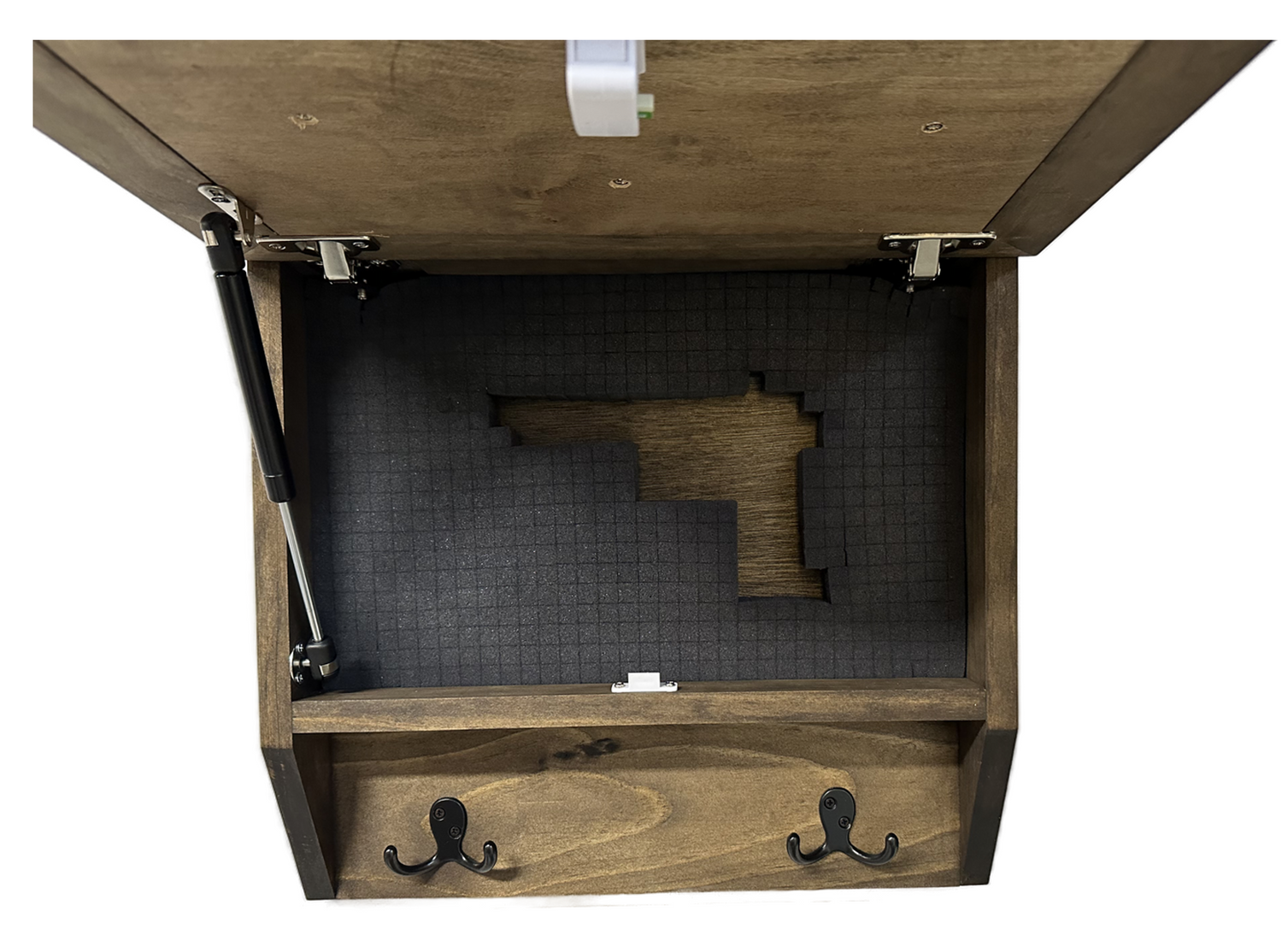 Rustic Mountain Welcome Wall-Mounted Gun Cabinet β Concealed Lockable Storage for Your Home