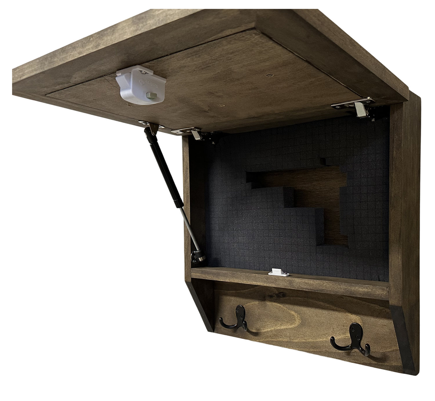 Rustic Mountain Welcome Wall-Mounted Gun Cabinet β Concealed Lockable Storage for Your Home