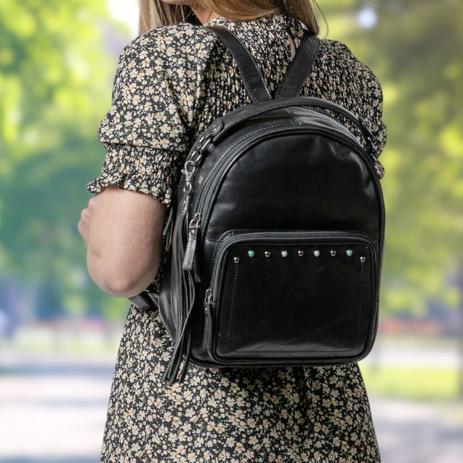 Concealed Carry Sawyer Leather Backpack by Lady Conceal
