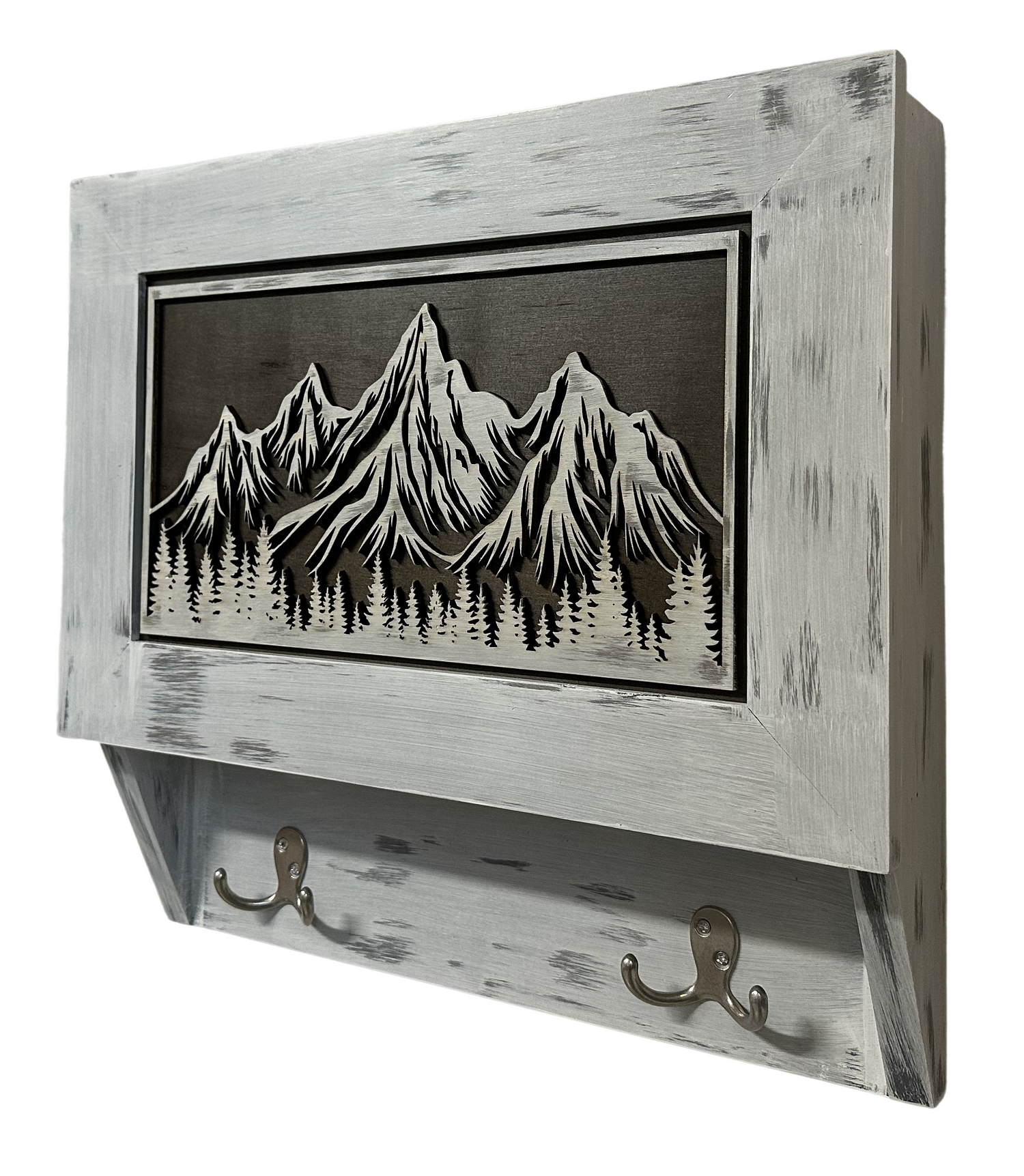 Hidden Gun Safe Coat Rack Snow Mountain Wall Decoration Concealed Shelf Firearm Cabinet