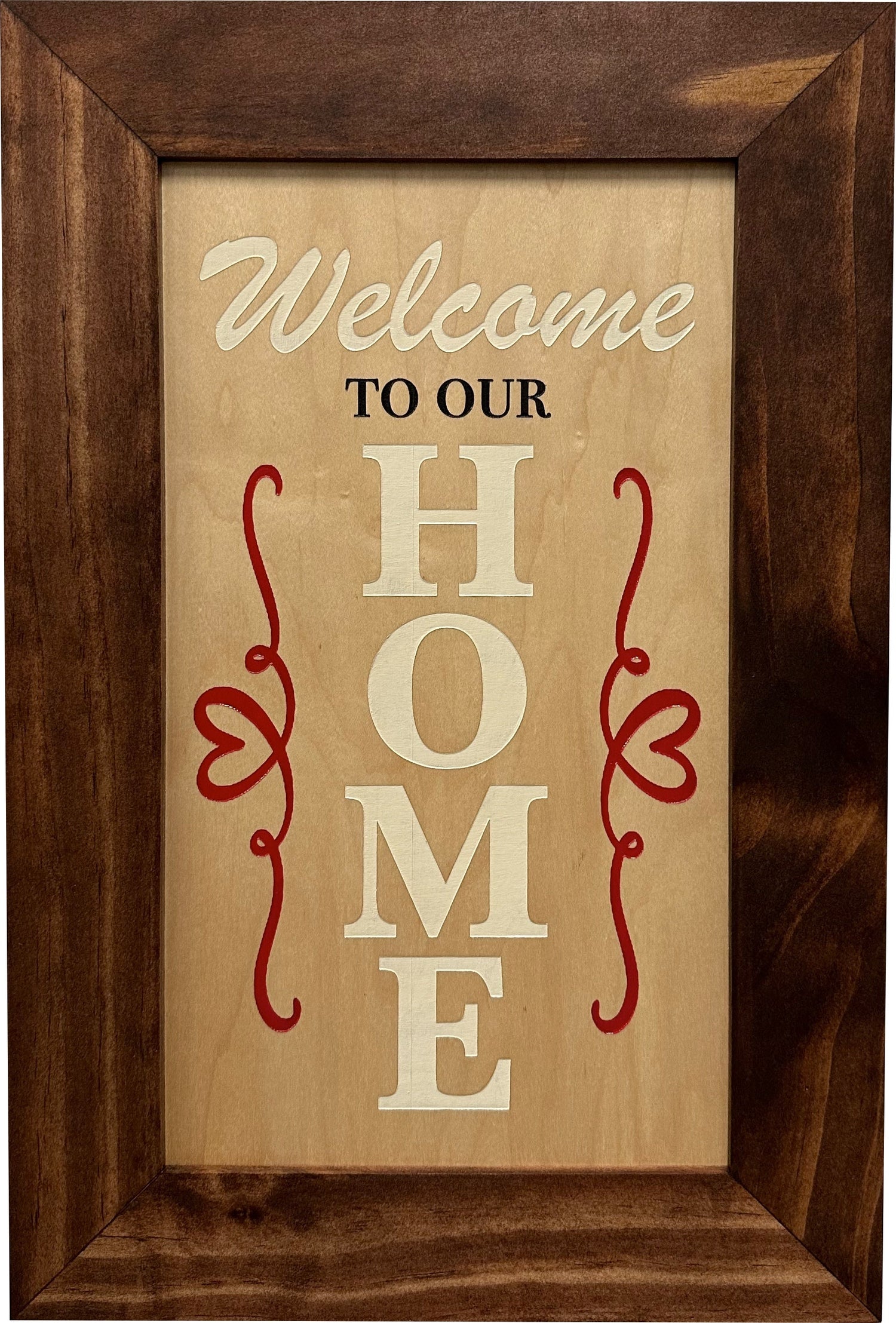 Hidden Gun Storage Cabinet Welcome to Our Home, Red Oak, Concealed Pistol Safe, Concealment Furniture, Handmade in the USA, Home Self Defense