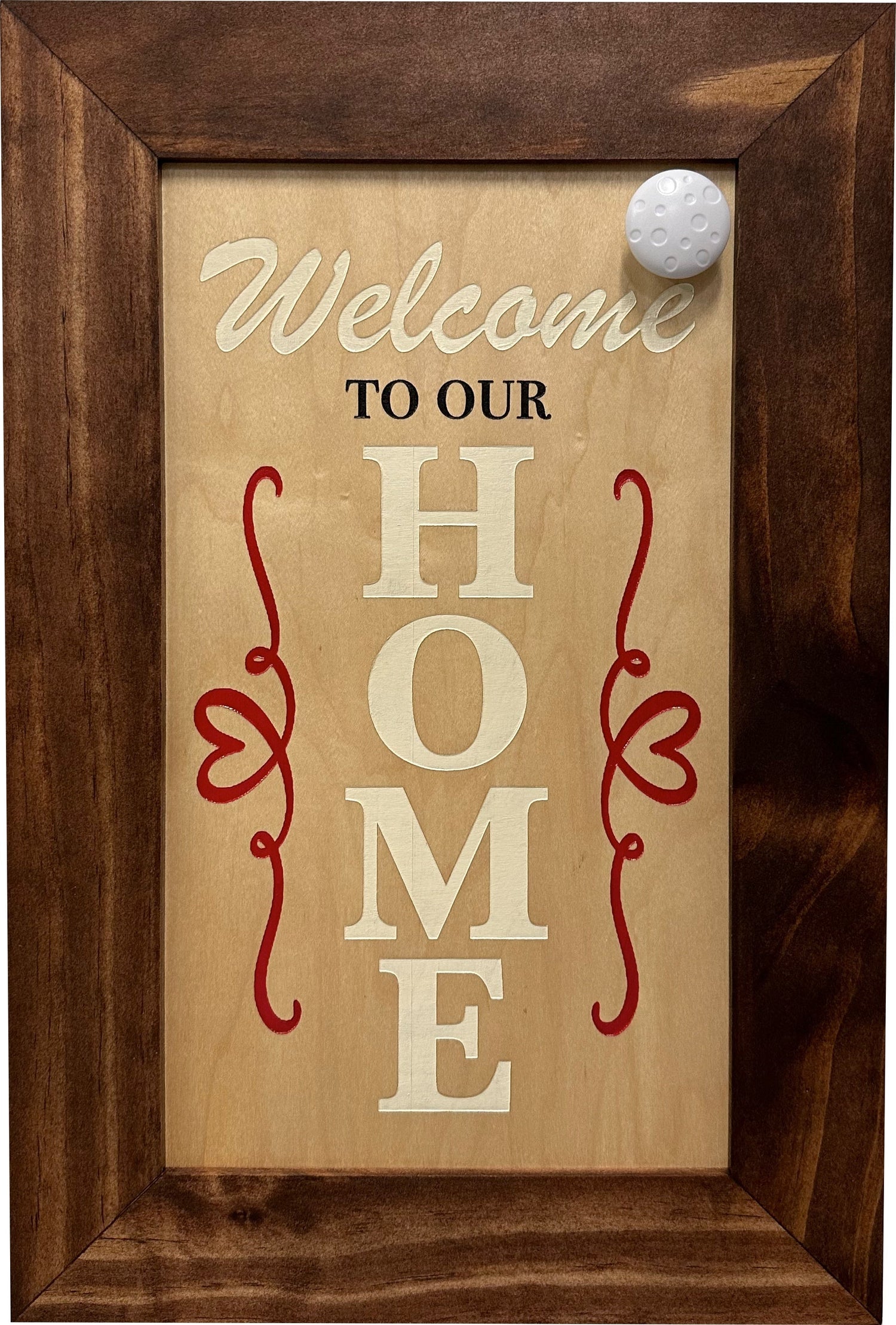 Hidden Gun Storage Cabinet Welcome to Our Home, Red Oak, Concealed Pistol Safe, Concealment Furniture, Handmade in the USA, Home Self Defense