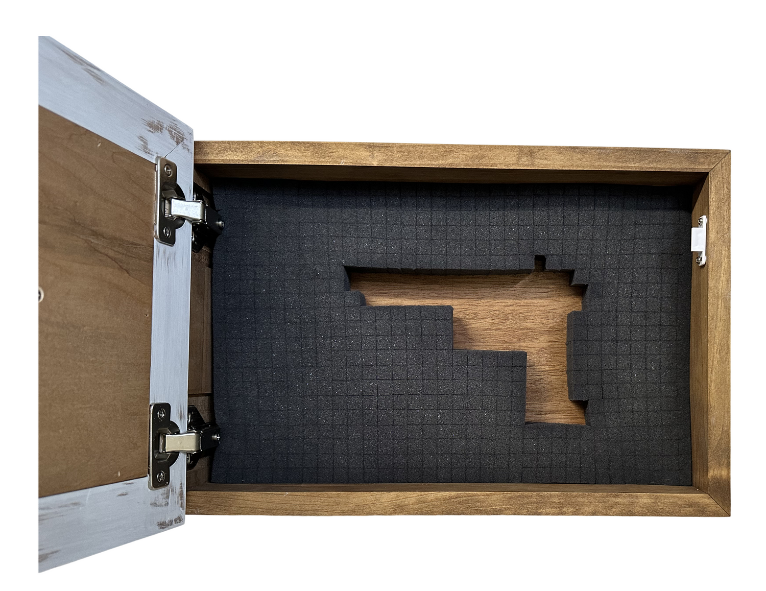 White Wolf Gun Concealment Furniture - Handcrafted Hidden Gun Storage Wall Decor - Hidden Gun Shelf with Magnetic Lock for Quick Access