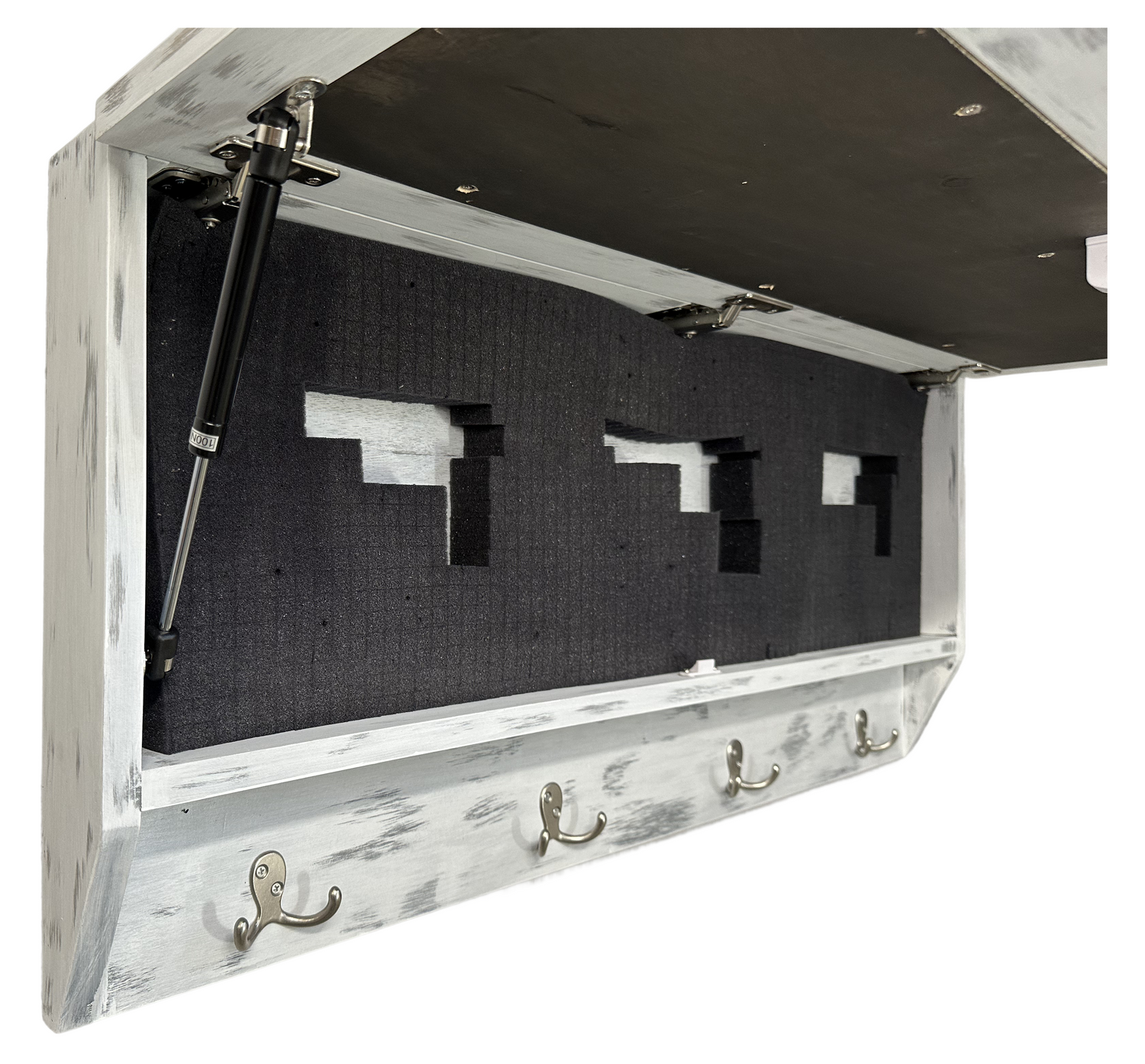 Winter Family Tree Gun Concealment Decor - Handcrafted Wooden Gun Cabinets - Gun Shelf Hidden Storage for Rifles, Shotguns, & Handguns - Quick Access Hidden Wall Safe