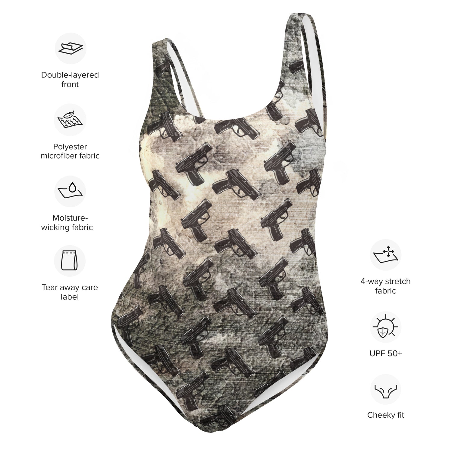 Gunpowder Pistol Palooza One-Piece Swimsuit