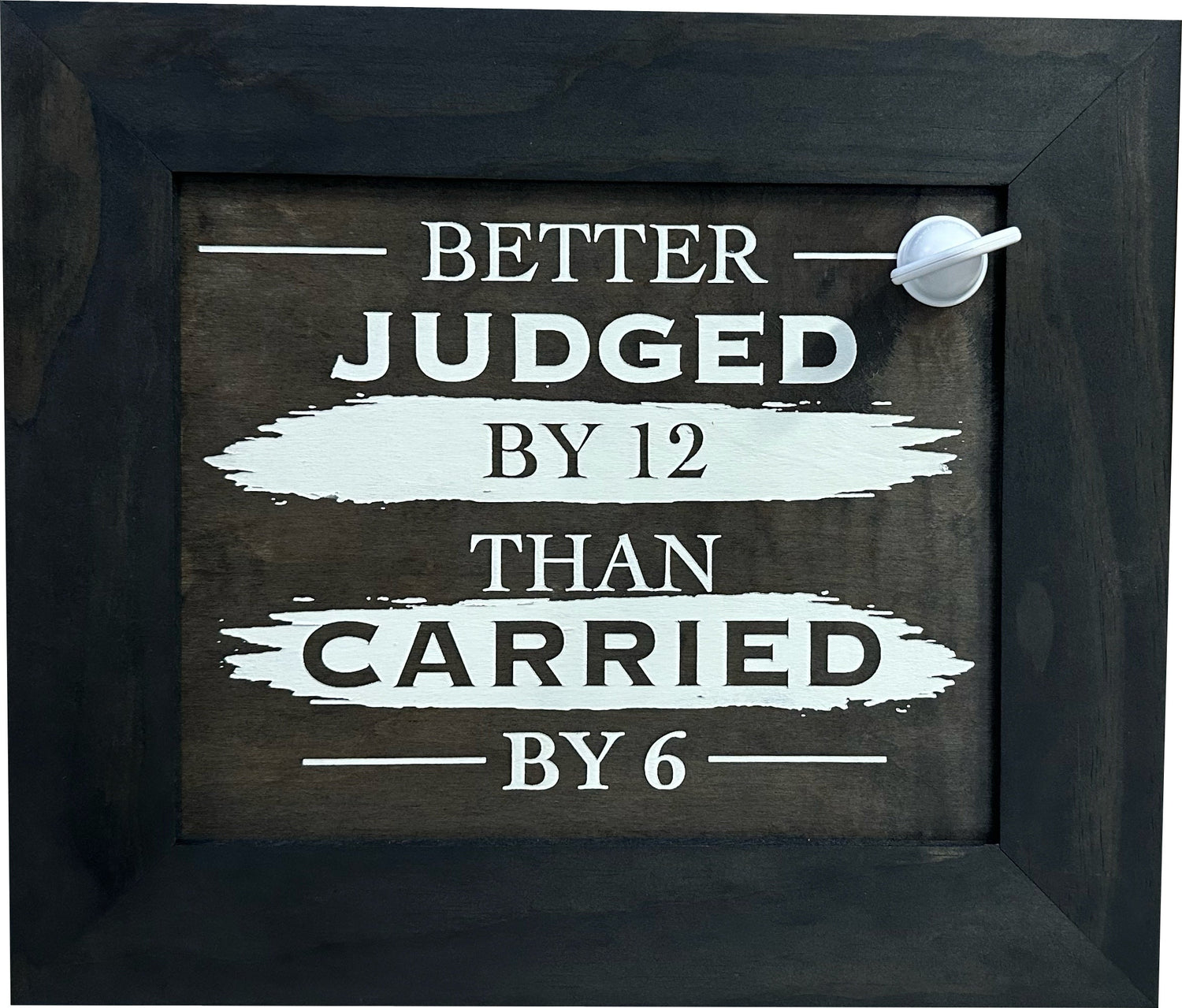 Better Judged by 12 Than Carried by 6 Gun Concealment Furniture - Handcrafted Hidden Gun Storage Wall Decor - Hidden Safe Furniture with Magnetic Lock for Quick Access & Storage