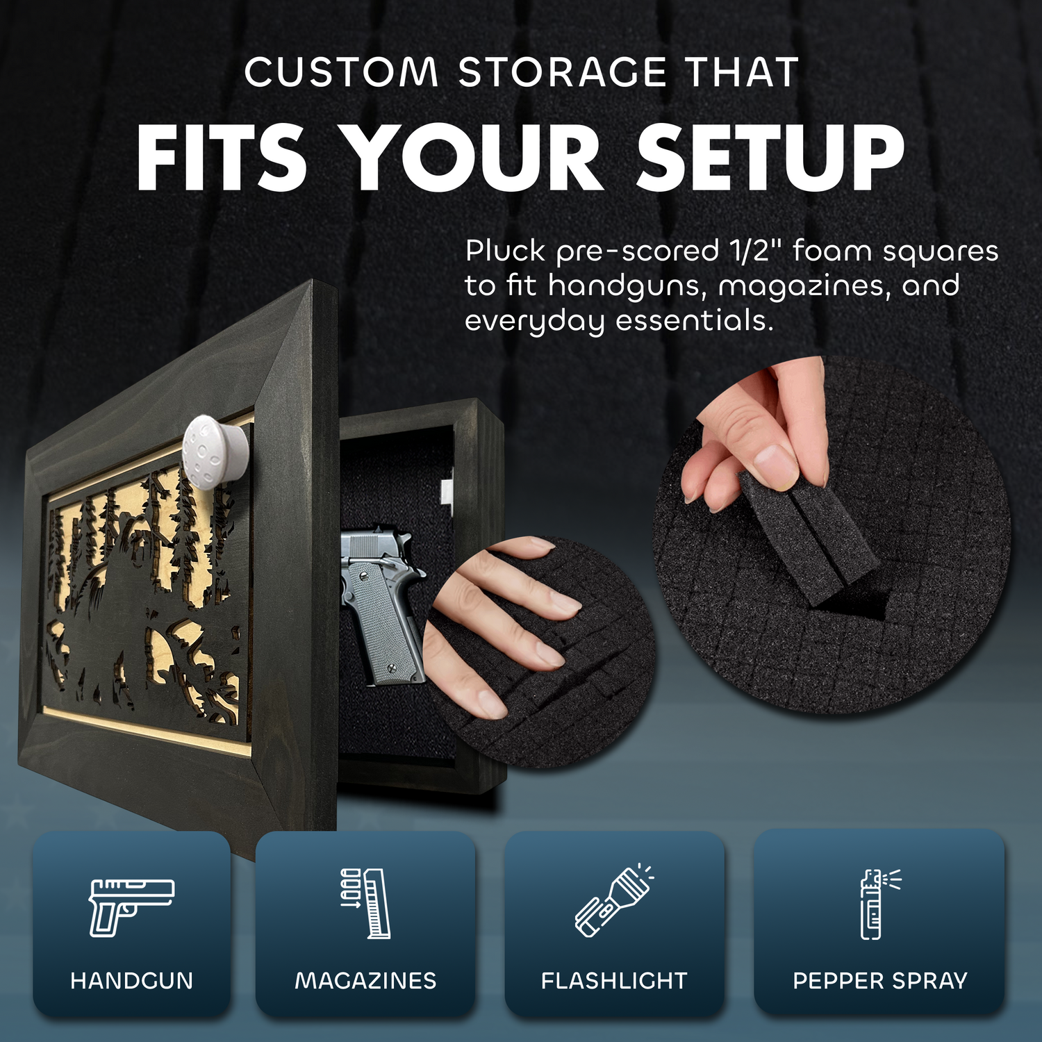 Hidden Gun Cabinet Black Bear Wall Decor β Concealed Furniture Secure Gun Cabinet