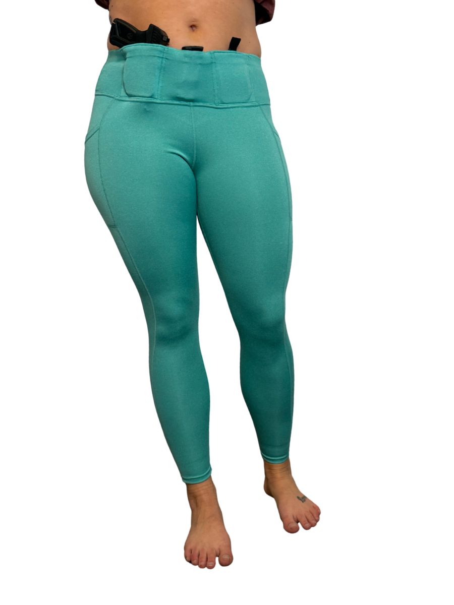Defender Concealed Carry Leggings Heathered Teal – Girls with