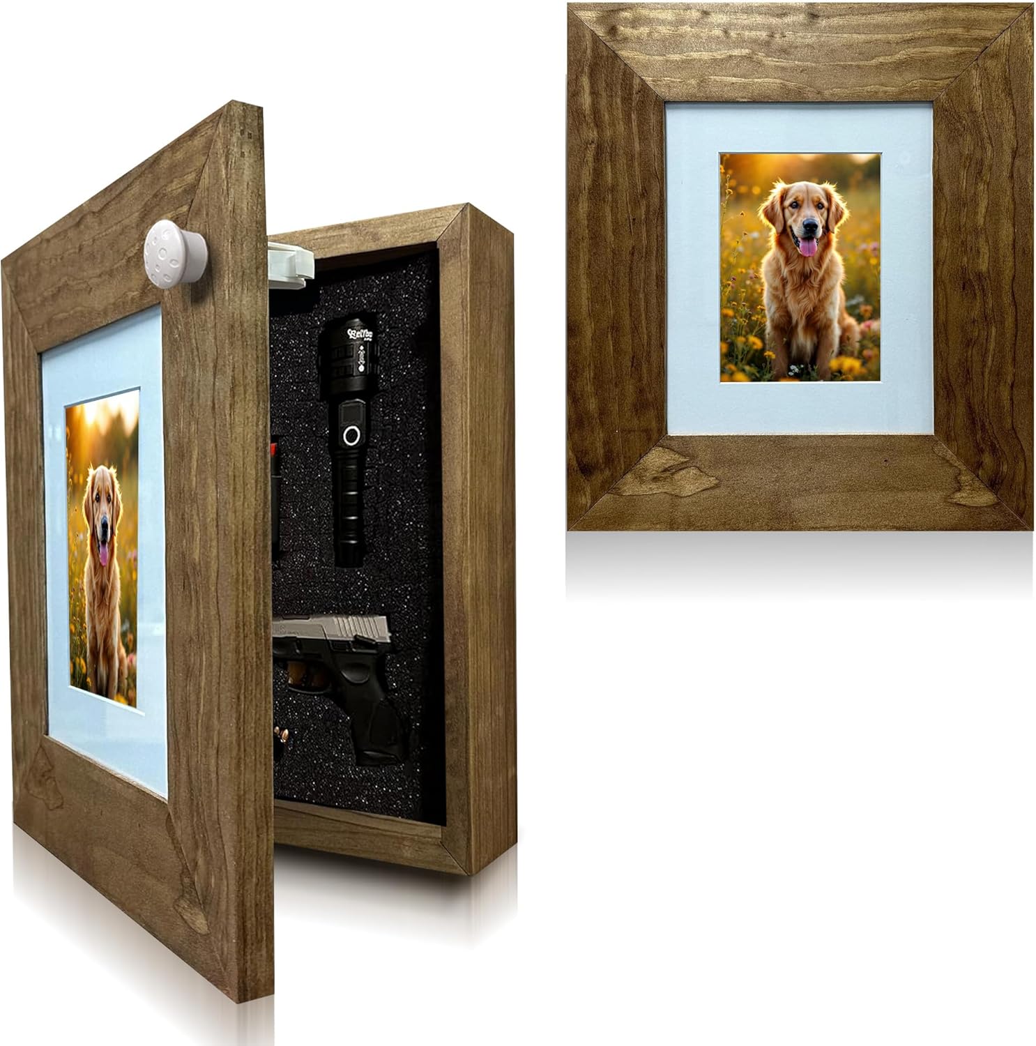 Hidden Gun Safe Picture Frame - Handcrafted Gun Concealment Furniture - Quick Access Picture Frame Safe with Magnetic Lock for Discreet & Secure Gun Storage