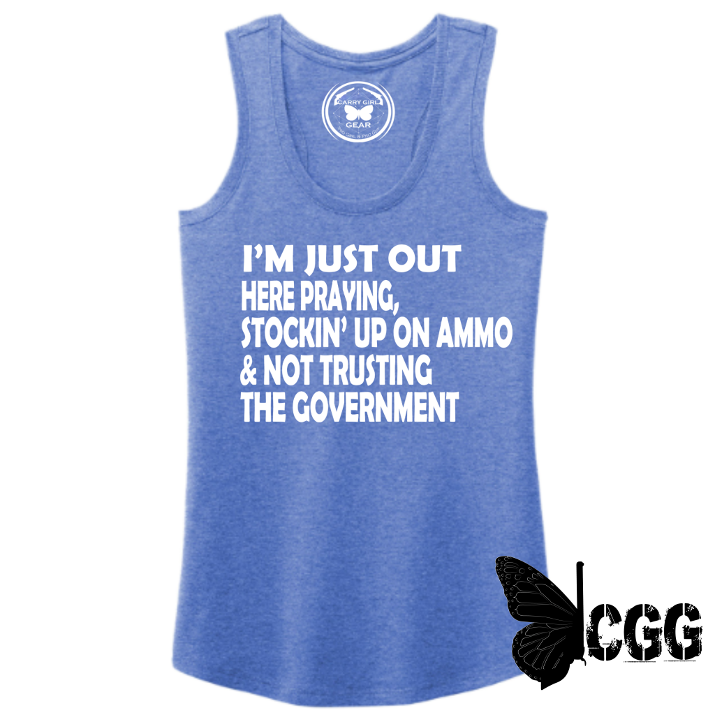 I'M JUST OUT HERE TANK TOP