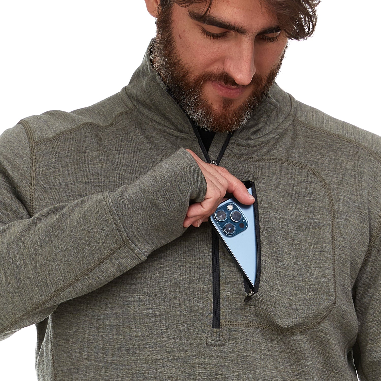 Heavyweight - Men's Wool 1/4 Zip Wilderness