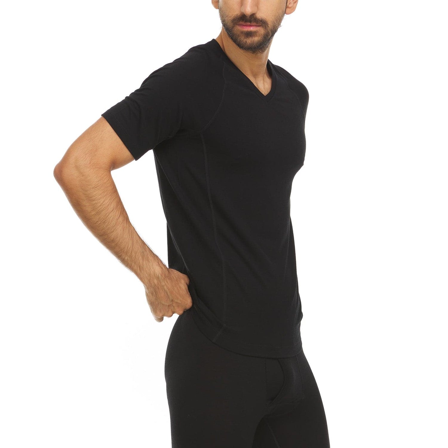 Microweight - Men's Wool V-Neck T-Shirt Woolverino