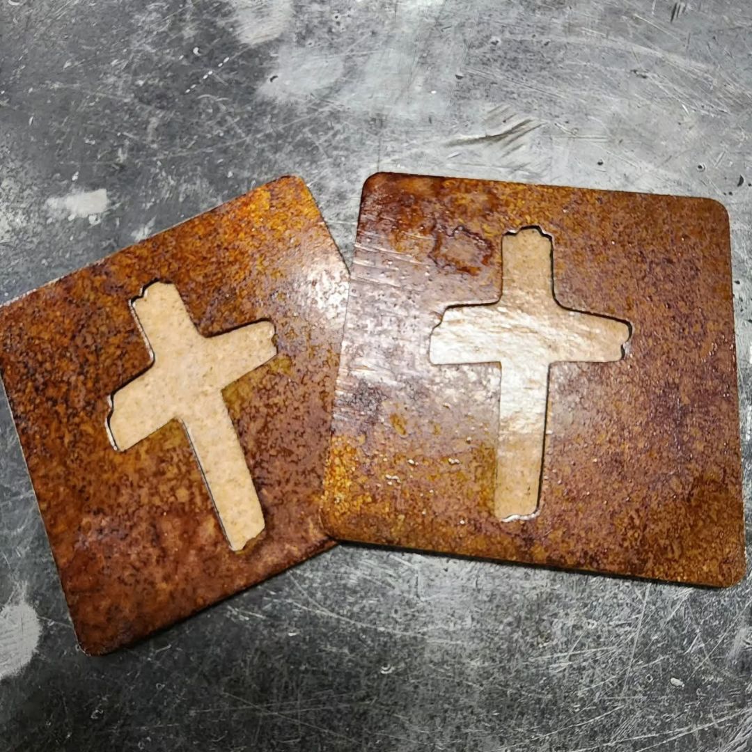 Hand Crafted Steel Coasters | Set of 4