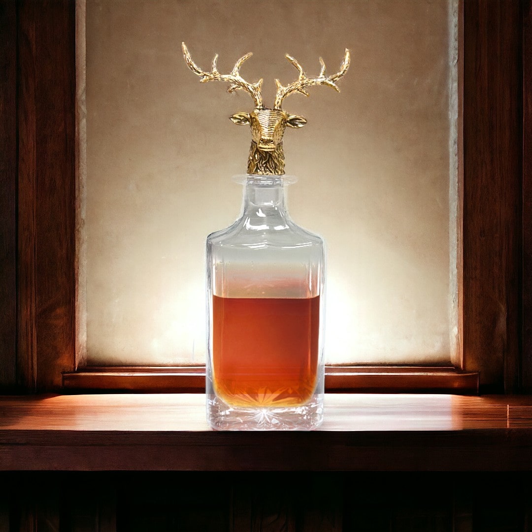 Gold Stag Deer Decanter