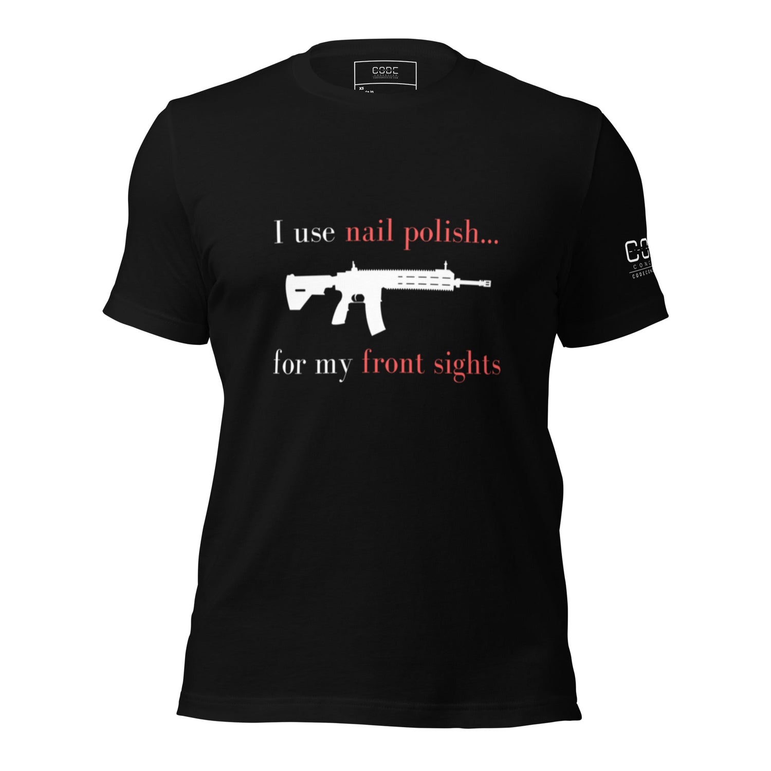 I use nail polish...for my front sights - Unisex t-shirt - Dark