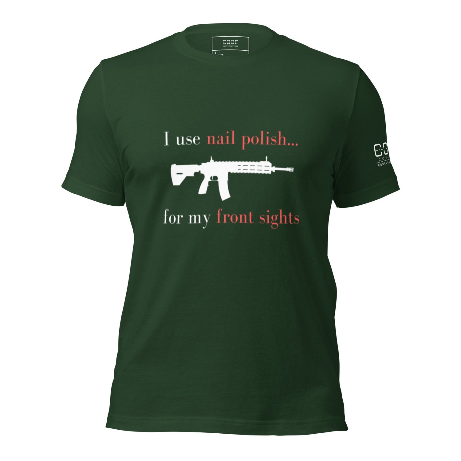 I use nail polish...for my front sights - Unisex t-shirt - Dark