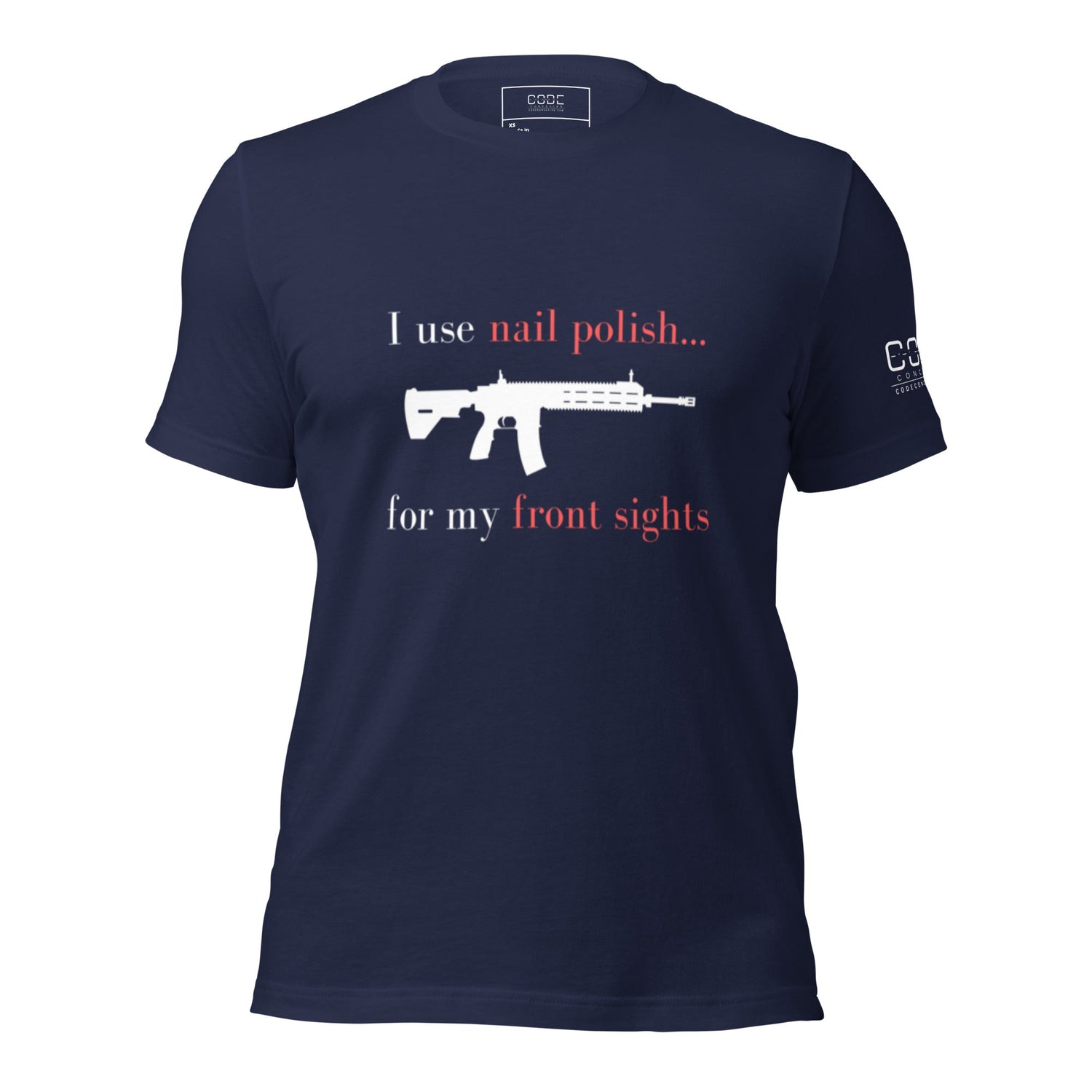 I use nail polish...for my front sights - Unisex t-shirt - Dark