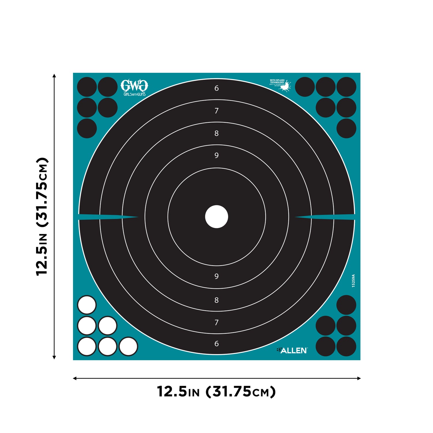 Bullseye Shooting Target by Girls with Guns - Target Dimensions