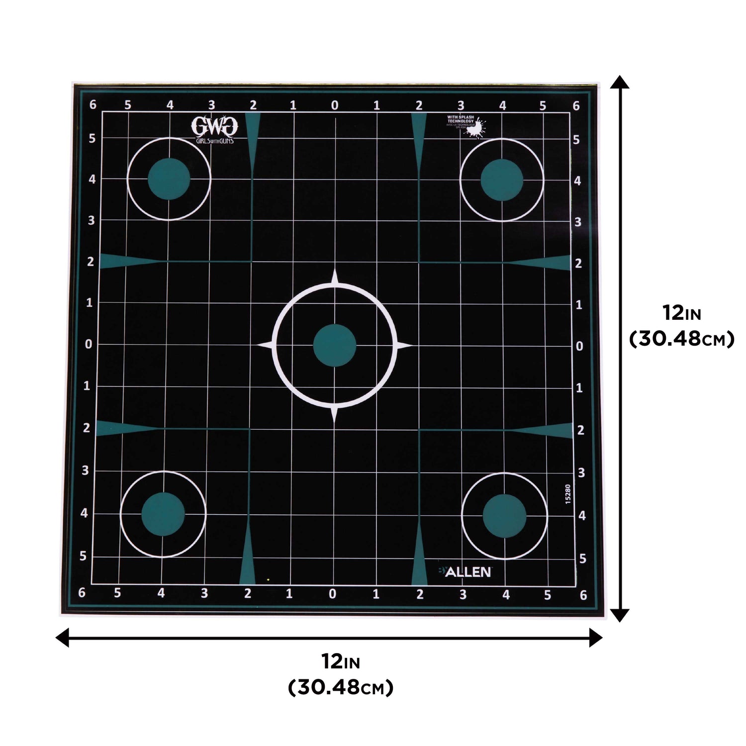 Sight-In Grid Shooting Target by Girls with Guns - Dimensions 12inx12in