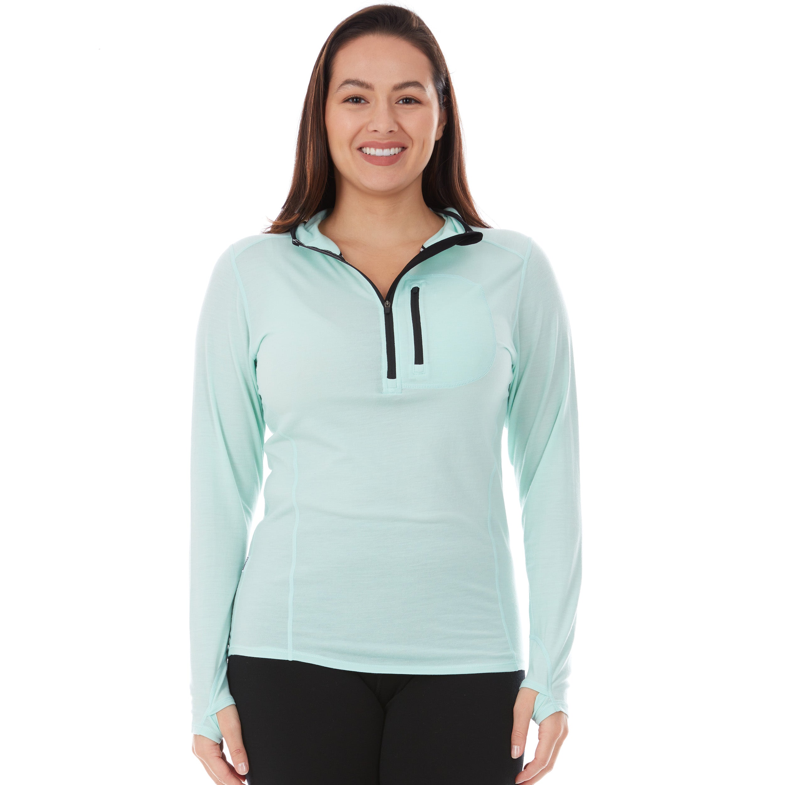 Microweight - Women's Wool 1/4 Zip Sun Hoodie Woolverino – Girls