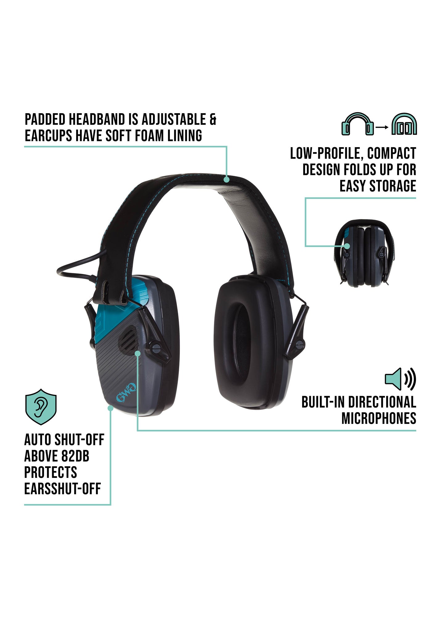 Shield Low Profile Electronic Earmuffs