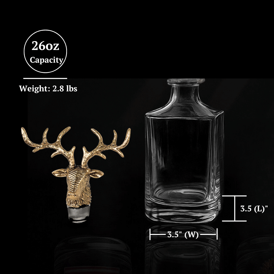 Gold Stag Deer Decanter